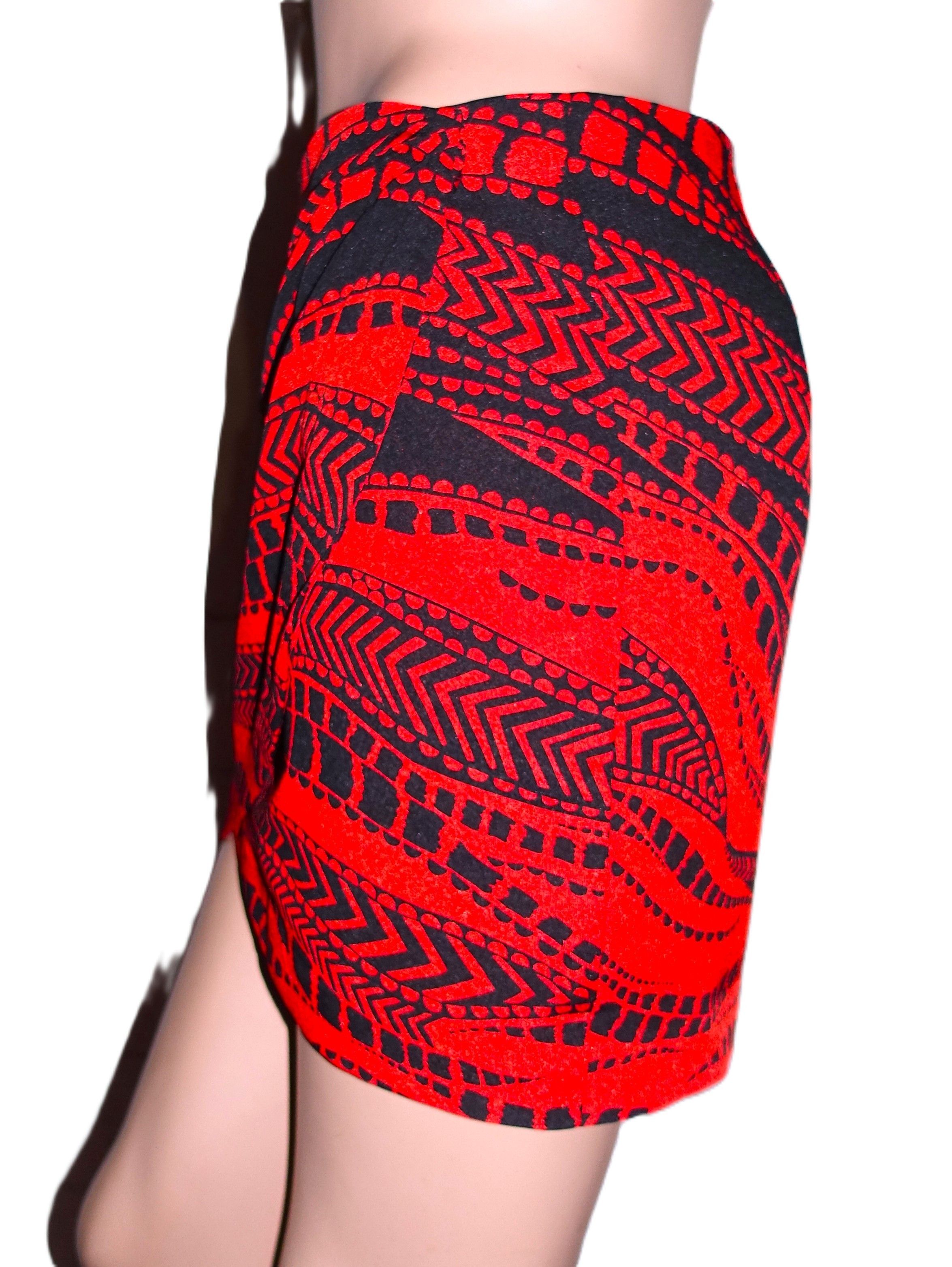 Bebe Bebe Black Red Wrap Skirt 00 Size 24" / US 00 / IT 34 - 4 Thumbnail