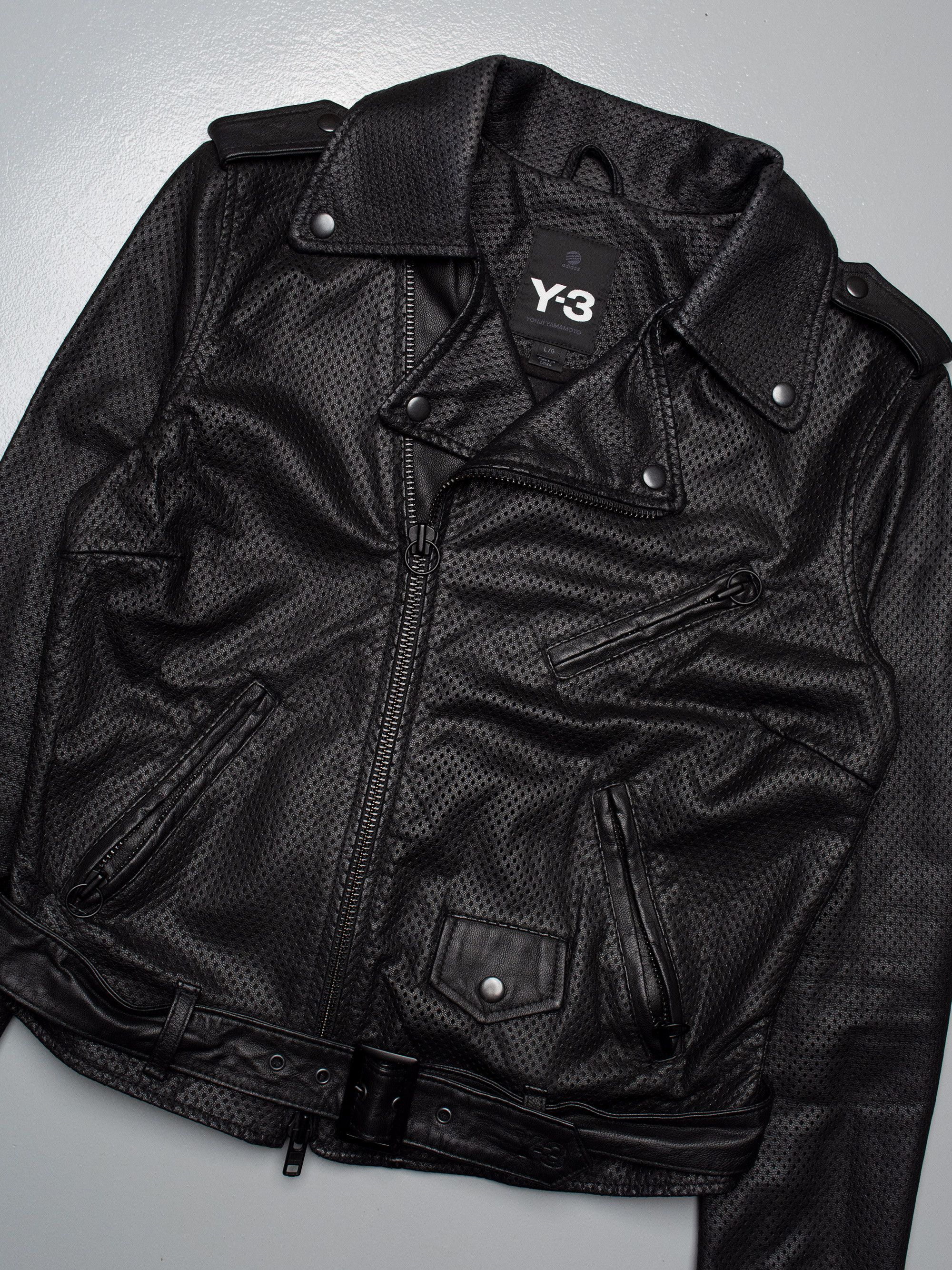 Y-3 Y-3 - A/W 2013 - women's perforated leather biker jacket Size L / US 10 / IT 46 - 4 Thumbnail