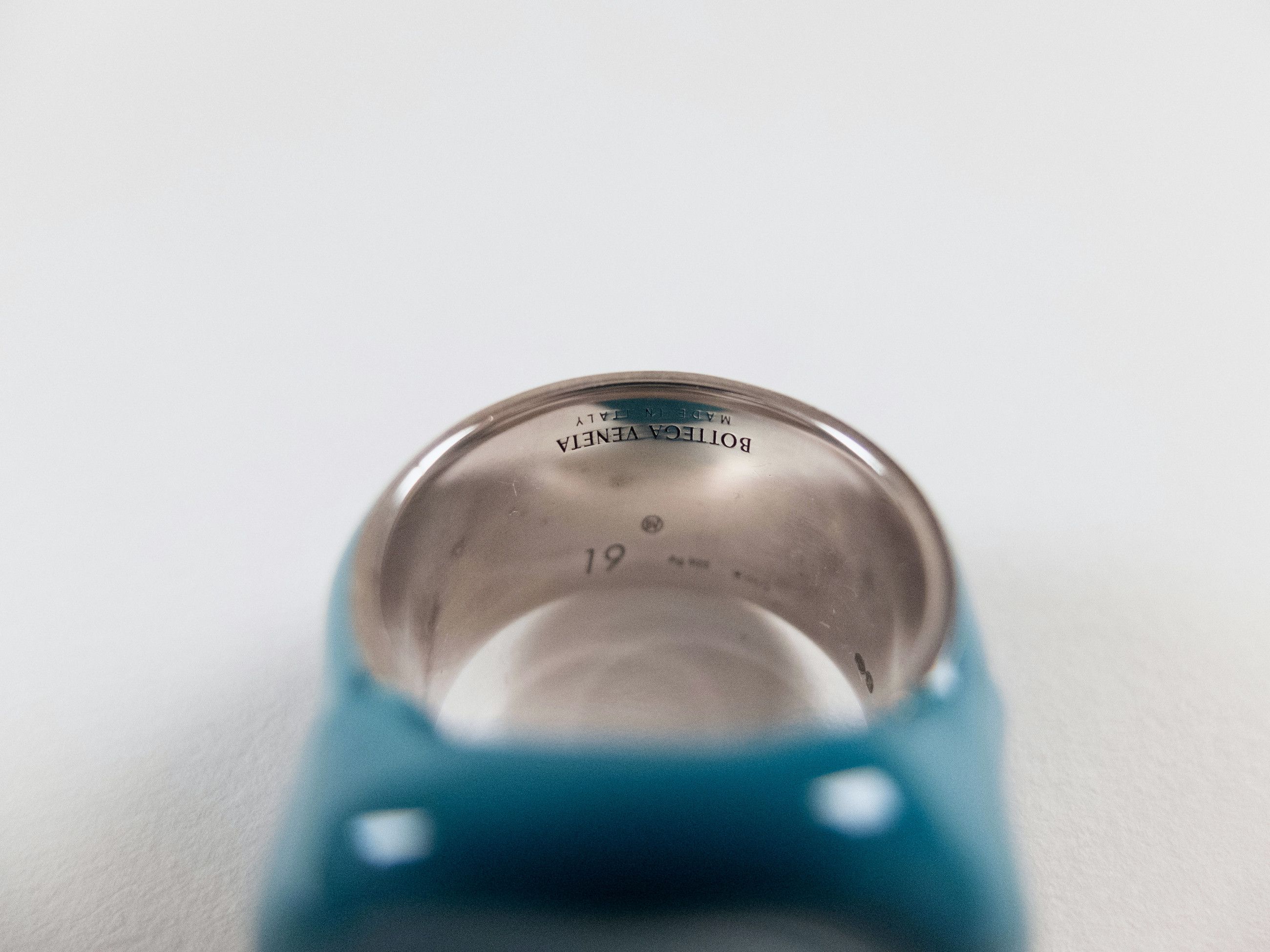 Bottega Veneta BOTTEGA VENETA Seal blue Sterling silver signet ring 9 19 q Size ONE SIZE - 5 Thumbnail
