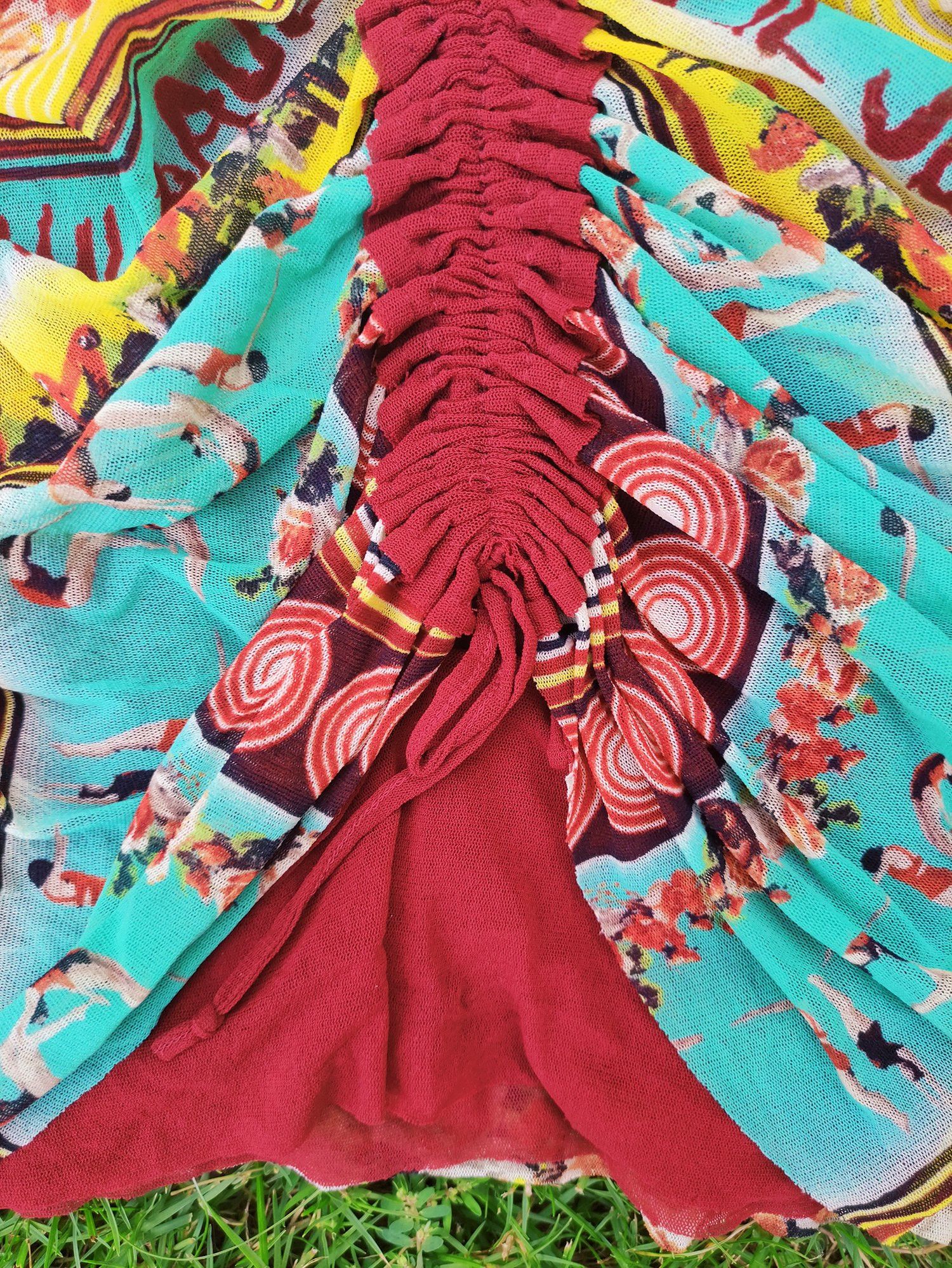 Jean Paul Gaultier Jean Paul Gaultier Diver Tropical Parrot Mesh Skirt Top Size ONE SIZE - 9 Thumbnail
