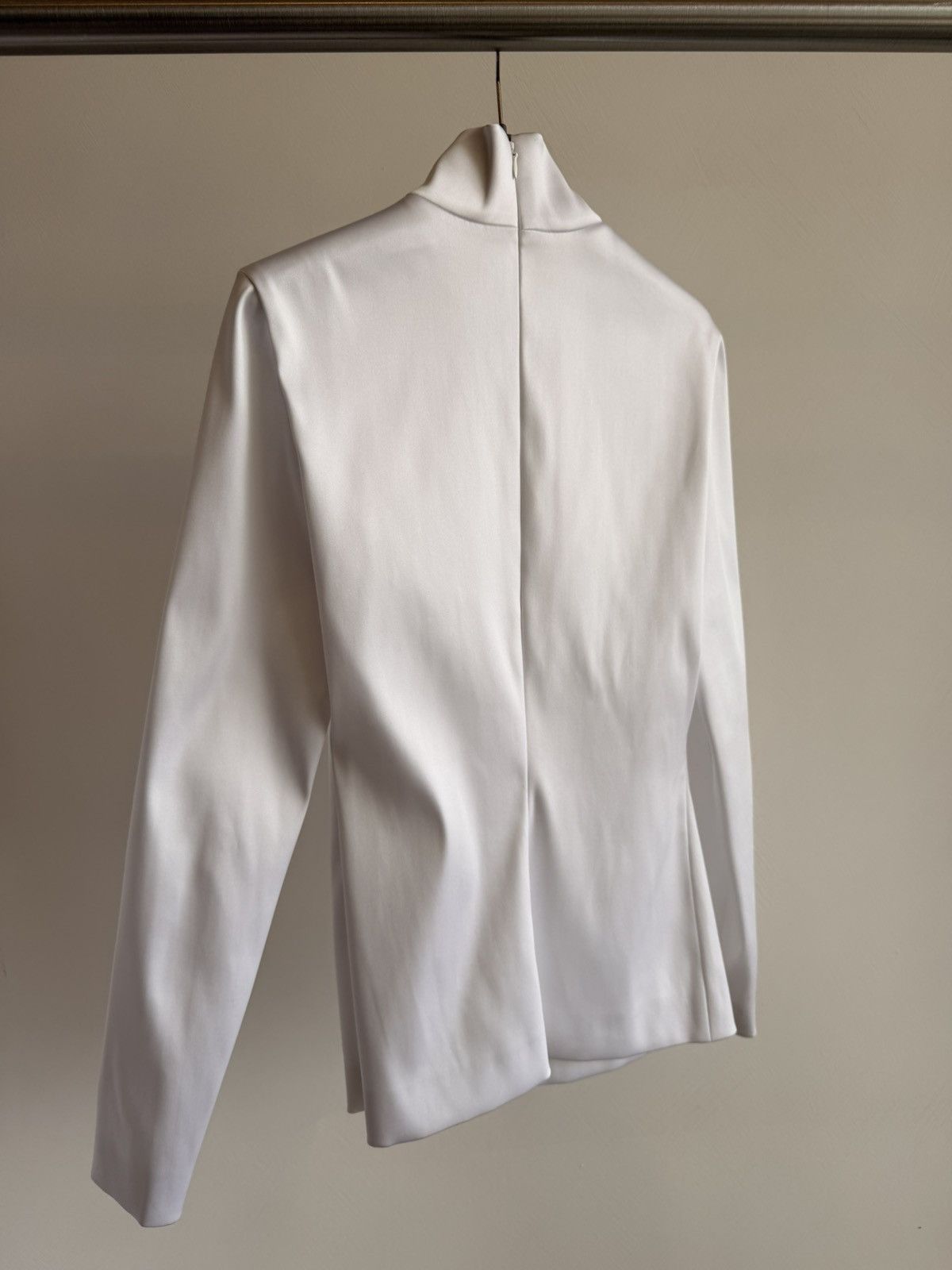 Prada NWT Prada Stretch Satin Top Slim Fit Triangle Logo Size 40 Size S / US 4 / IT 40 - 8 Thumbnail