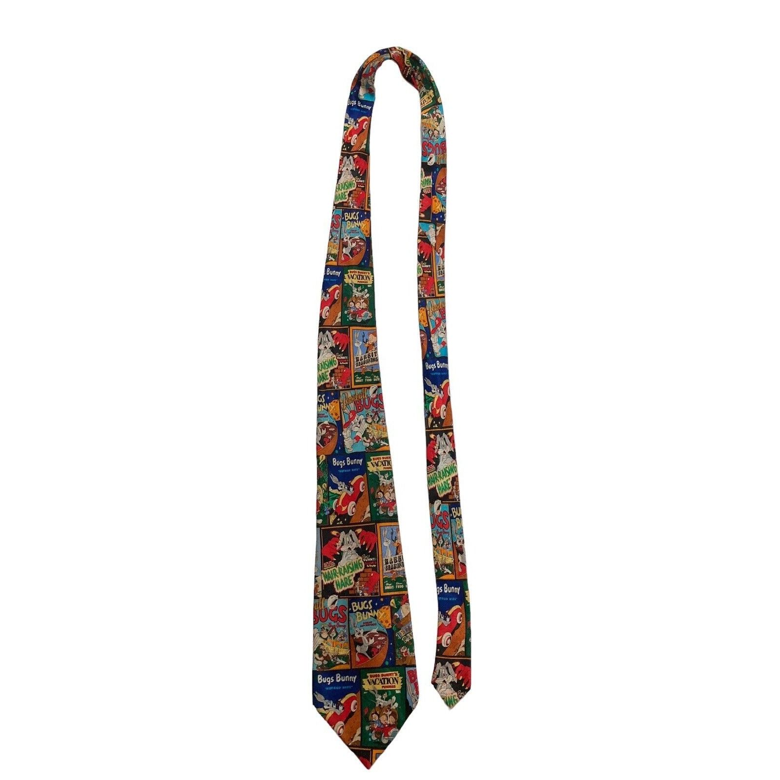 Vintage Looney Tunes Bug Bunny Movie Posters Cartoon Necktie Size ONE SIZE - 2 Thumbnail