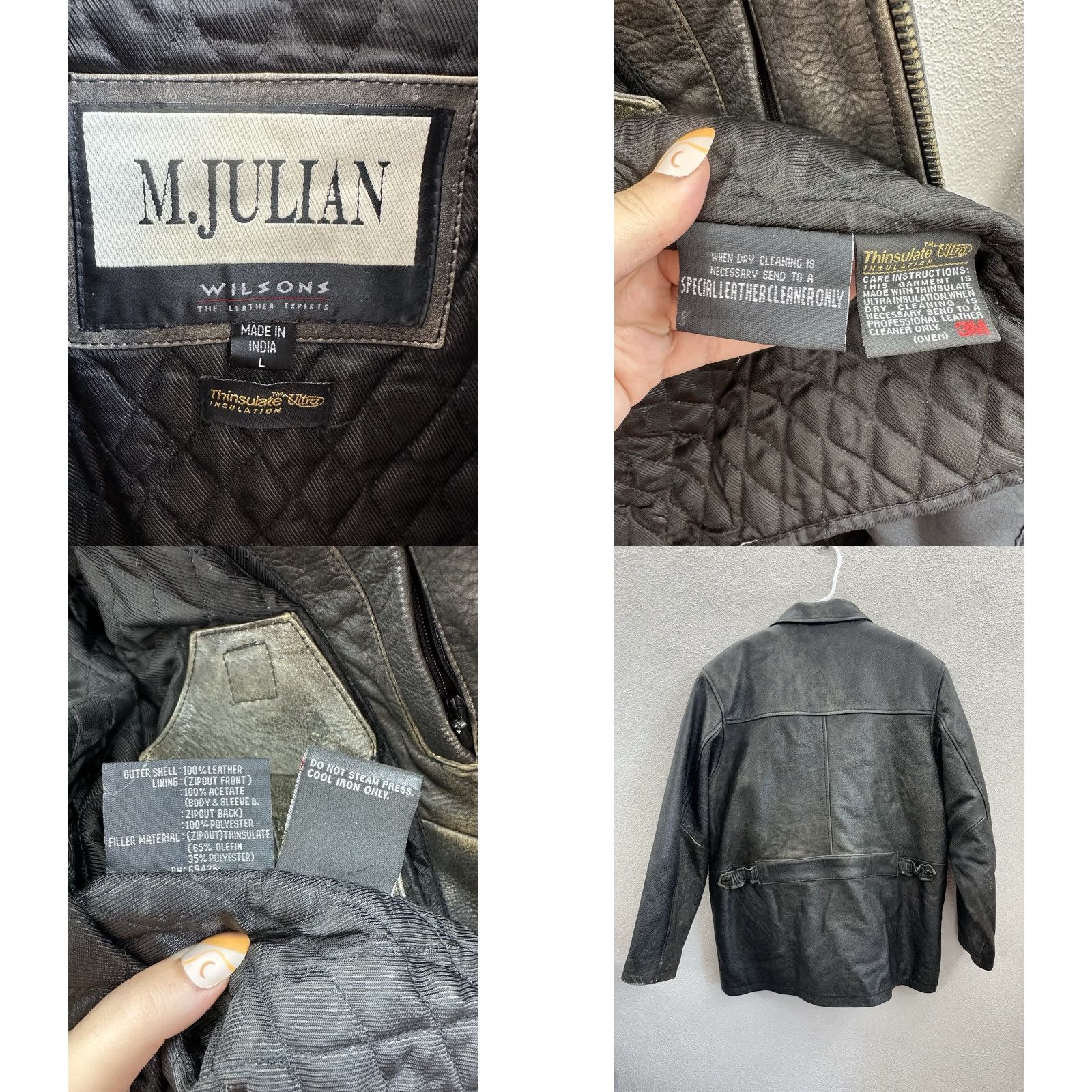 Vintage Wilsons Leather M. Julian Mens Jacket Size Large Brown Thinsulate Lined Zip Up Vintage Men's Jacket Size US L / EU 52-54 / 3 - 8 Thumbnail