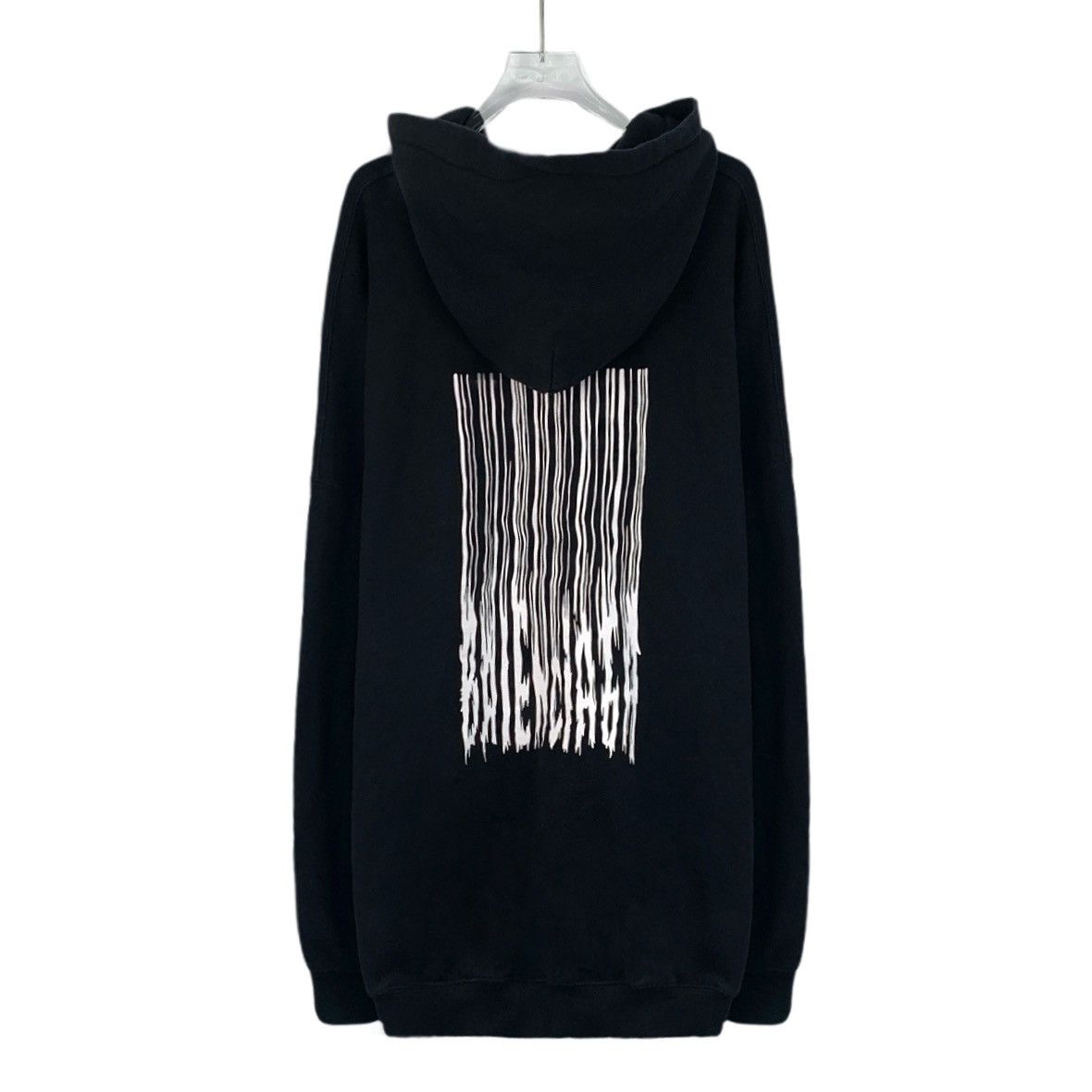 Balenciaga Balenciaga Black Tassel Print Cotton Hooded Sweatshirt Size US XS / EU 42 / 0 - 2 Thumbnail