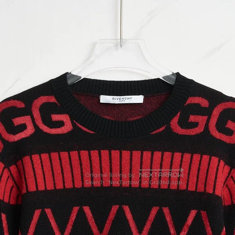 Givenchy Givenchy Men's Letter Jacquard Knit Sweater Size US XL / EU 56 / 4 - 2 Thumbnail