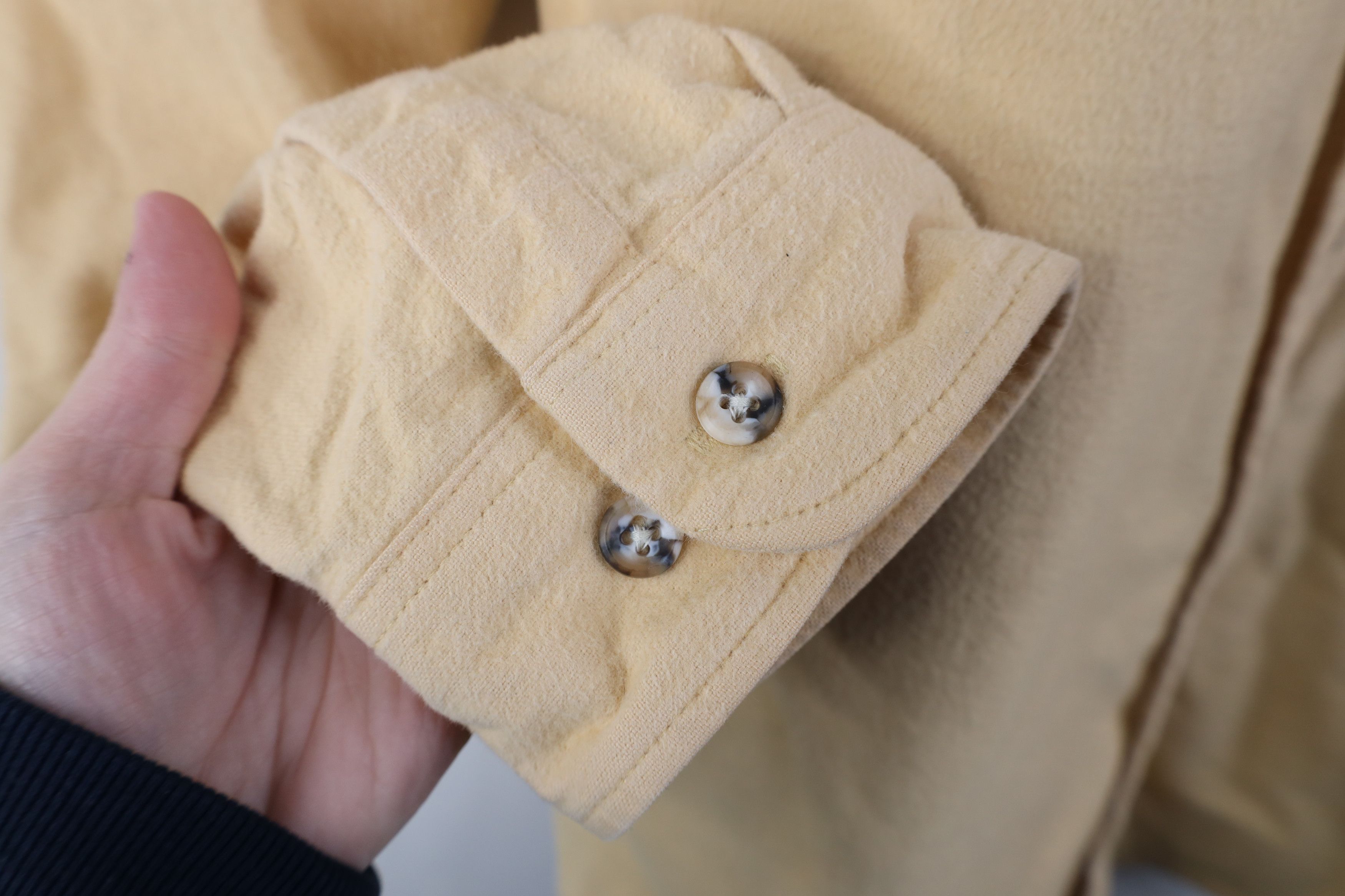 Vintage Vintage 70s Streetwear Chamois Cloth Button Shirt Yellow USA Size US XXL / EU 58 / 5 - 8 Thumbnail