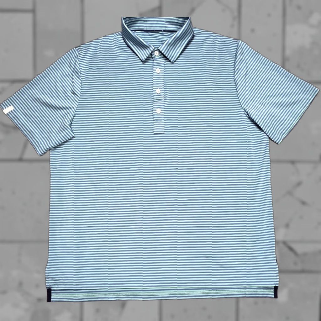 Ralph Lauren Ralph Lauren RLX Polo Performance Blue Teal Stripe Shirt Men Short Sleeve L Polo Golf Shirt Size US L / EU 52-54 / 3 - 1 Thumbnail