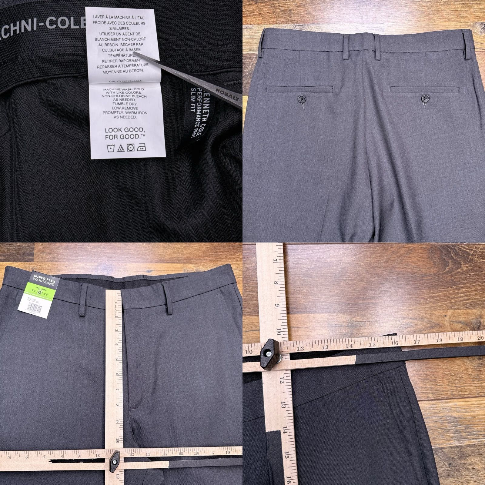 Kenneth Cole Kenneth Cole Performance Pants Mens 32x34 Gray Slim Fit Techni Super Flex New Size US 32 / EU 48 - 8 Thumbnail