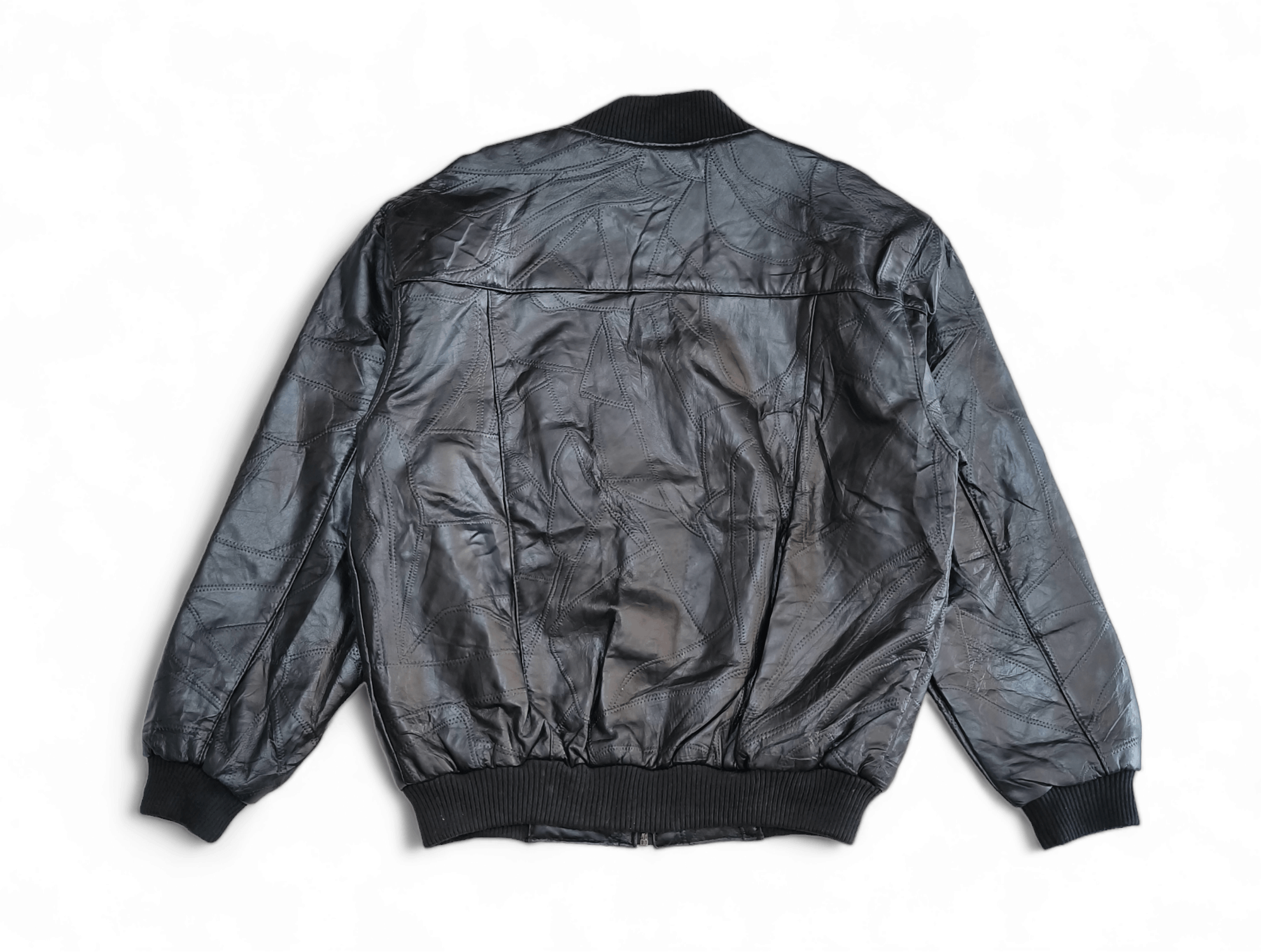 Japanese Brand Vintage Y2K Japanese Fashion Leather Jacket Patchwork Motifs Size US L / EU 52-54 / 3 - 4 Thumbnail