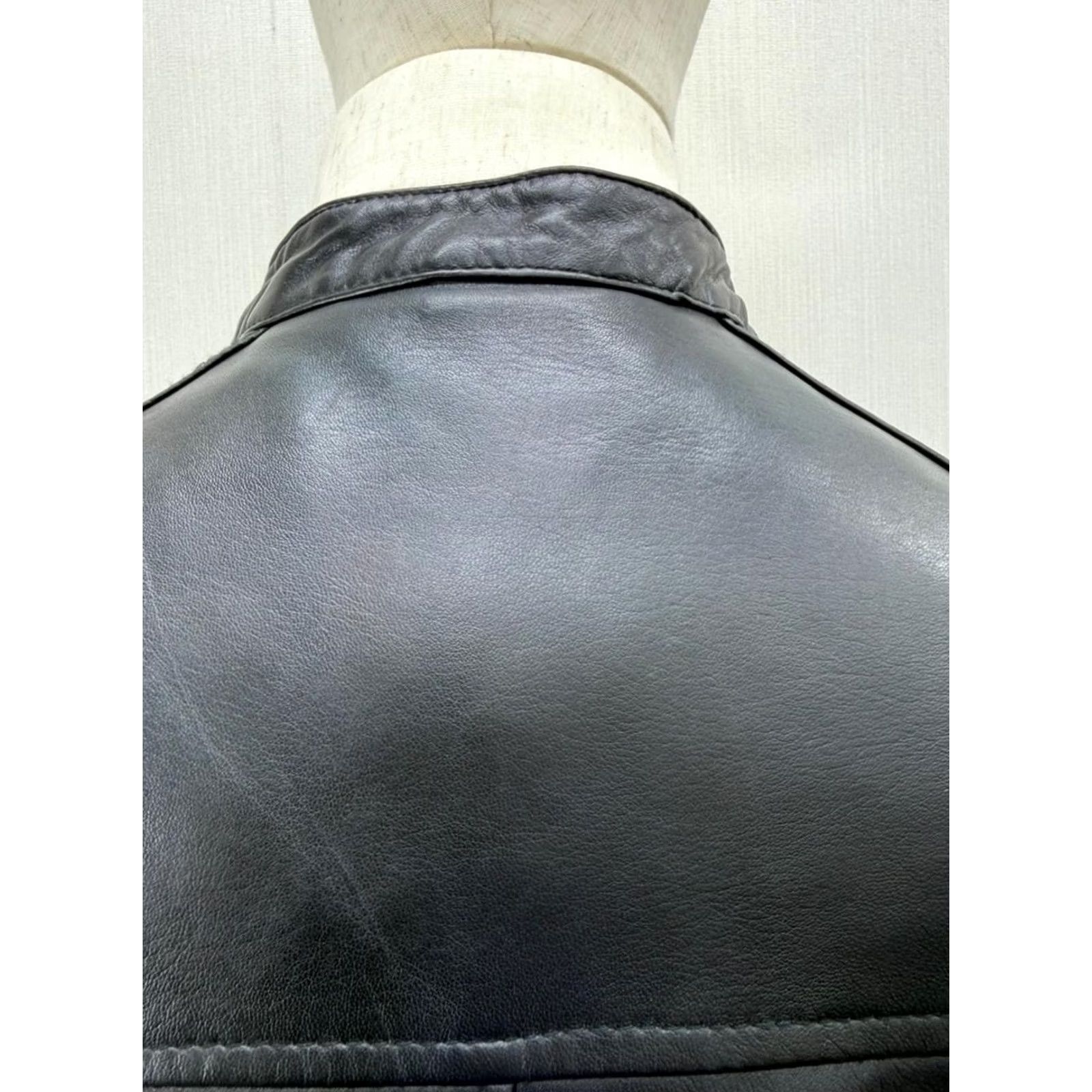 Vintage Men's Italian Sheepskin Leather Premium Soft Black Jacket L Large Size US L / EU 52-54 / 3 - 6 Thumbnail