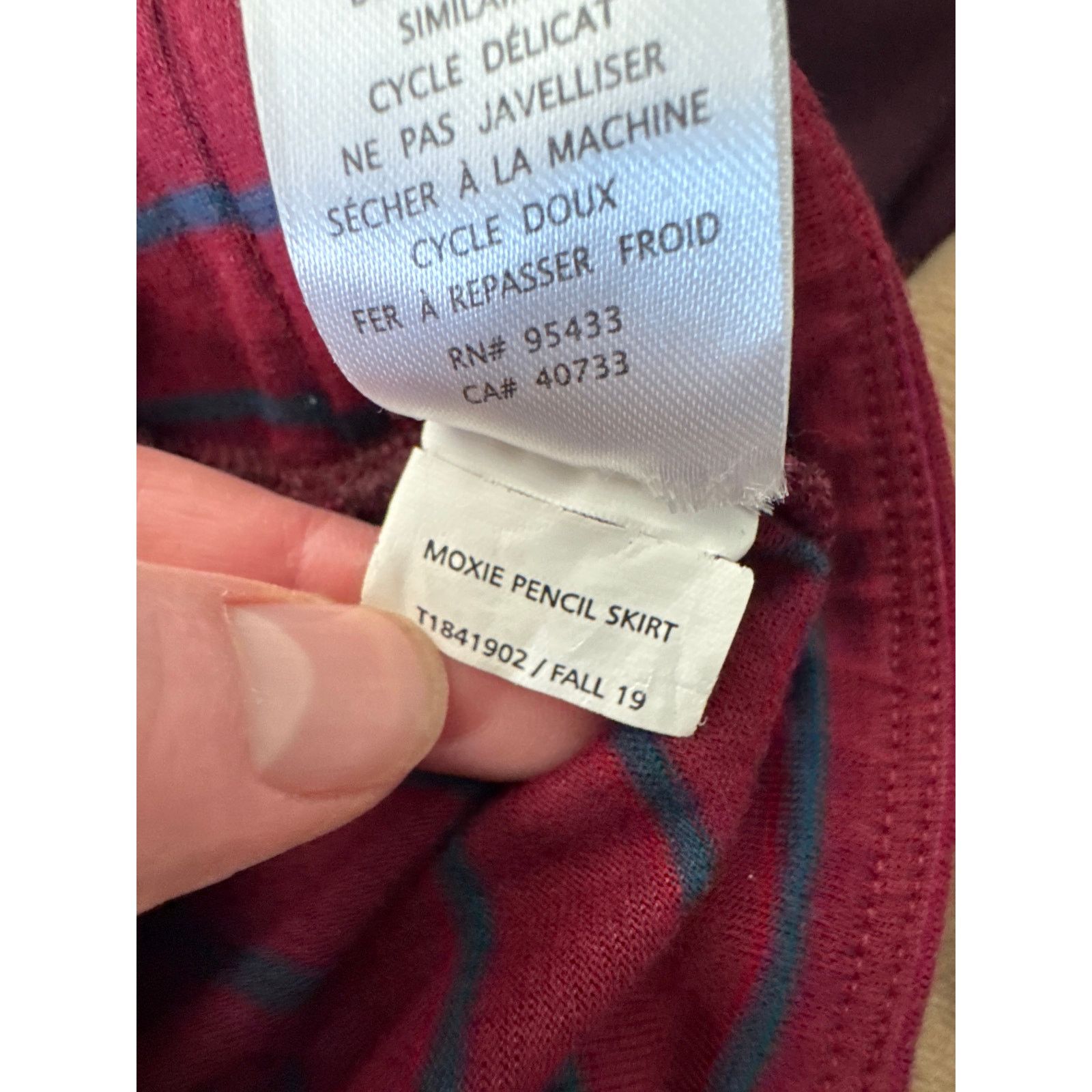 Toad&Co TOAD & CO Moxi Pencil Pull on Skirt Marron Red Stripe Size 26" / US 2 / IT 38 - 5 Thumbnail