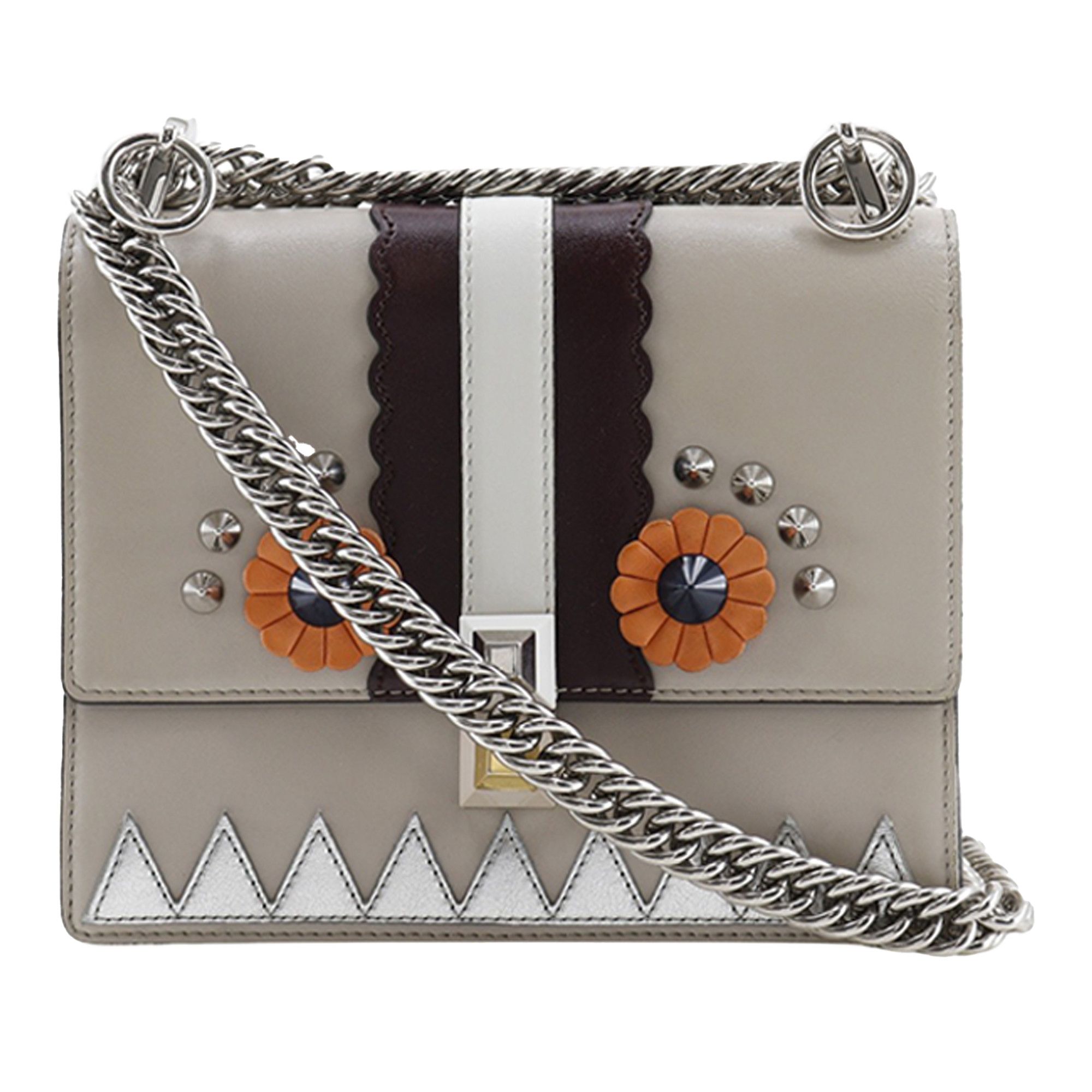 Fendi Fendi Vitello Liberty Lucido Catalan Small Mirror Hypnoteyes Studded Kan I Crossbody Size ONE SIZE - 1 Thumbnail