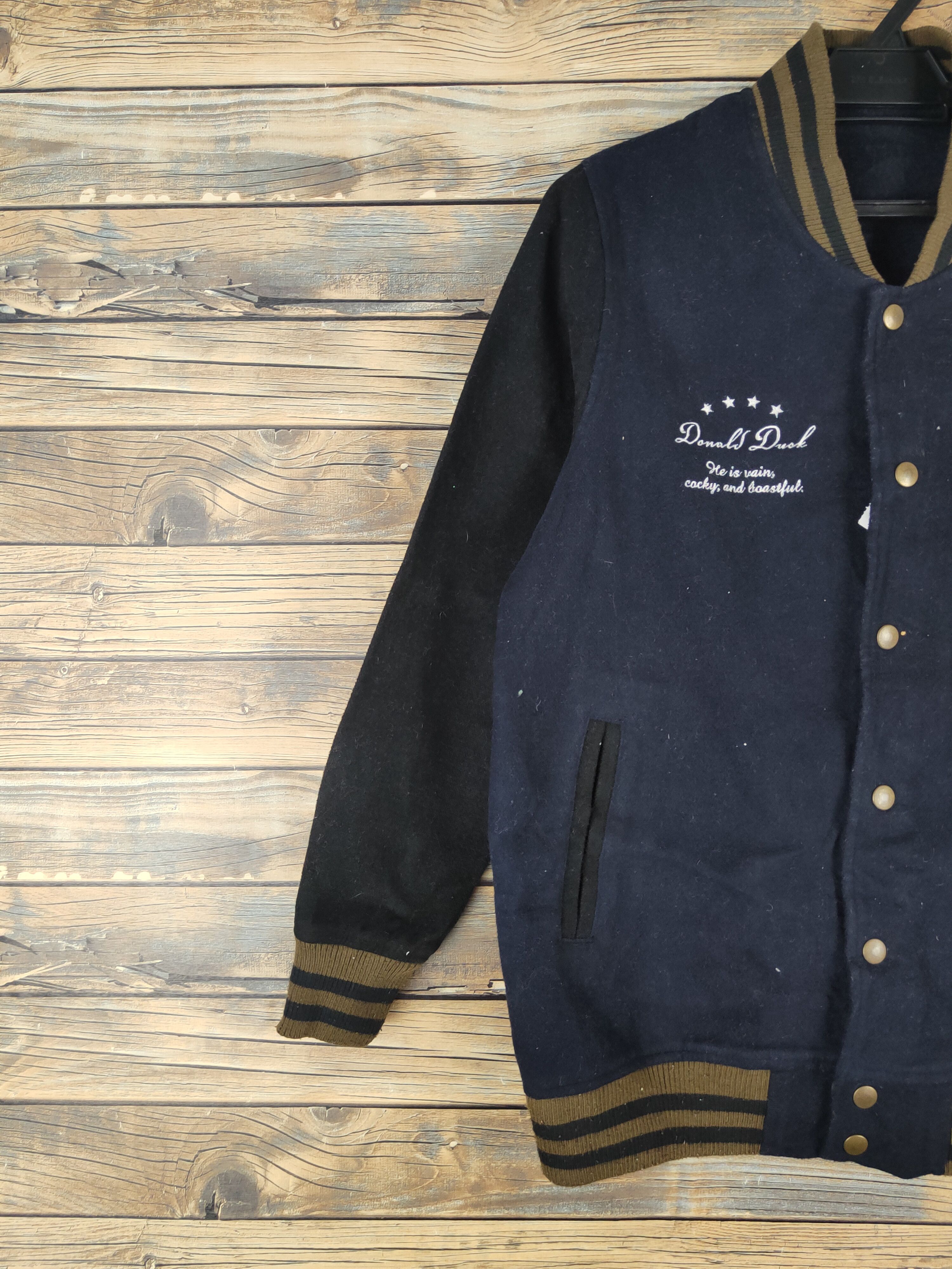 Disney Disney Navy Black Donald Duck Varsity Jackets #W1077 Size US S / EU 44-46 / 1 - 4 Thumbnail