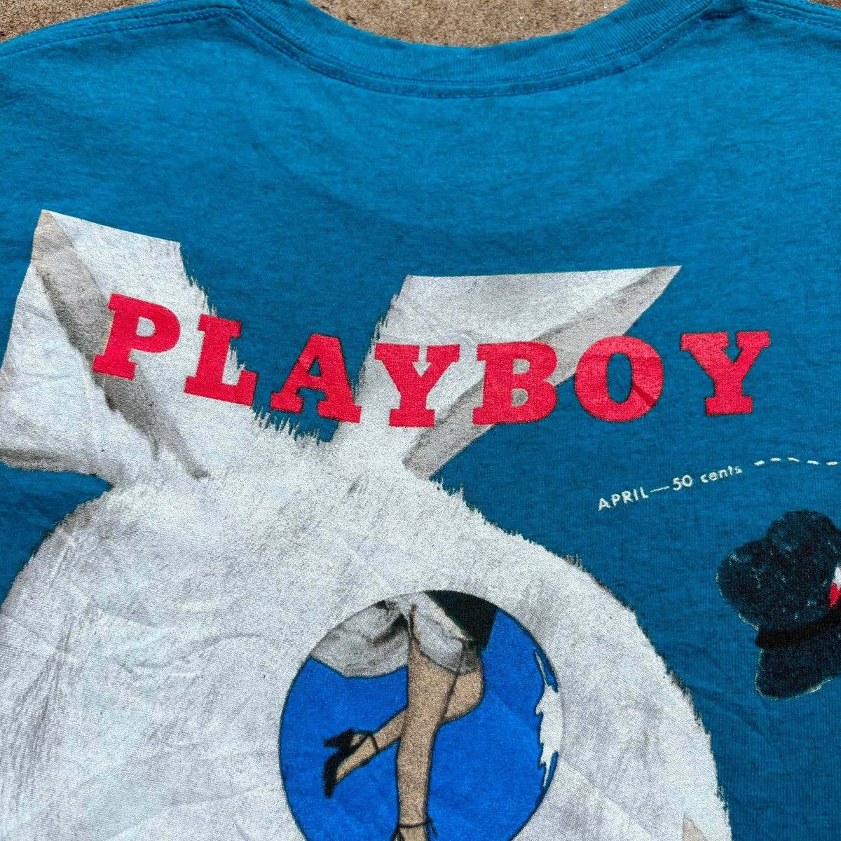 Playboy PLAYBOY T Shirt Mens L Period Cover Bunny Blue Tee Shirt Size US L / EU 52-54 / 3 - 13 Thumbnail