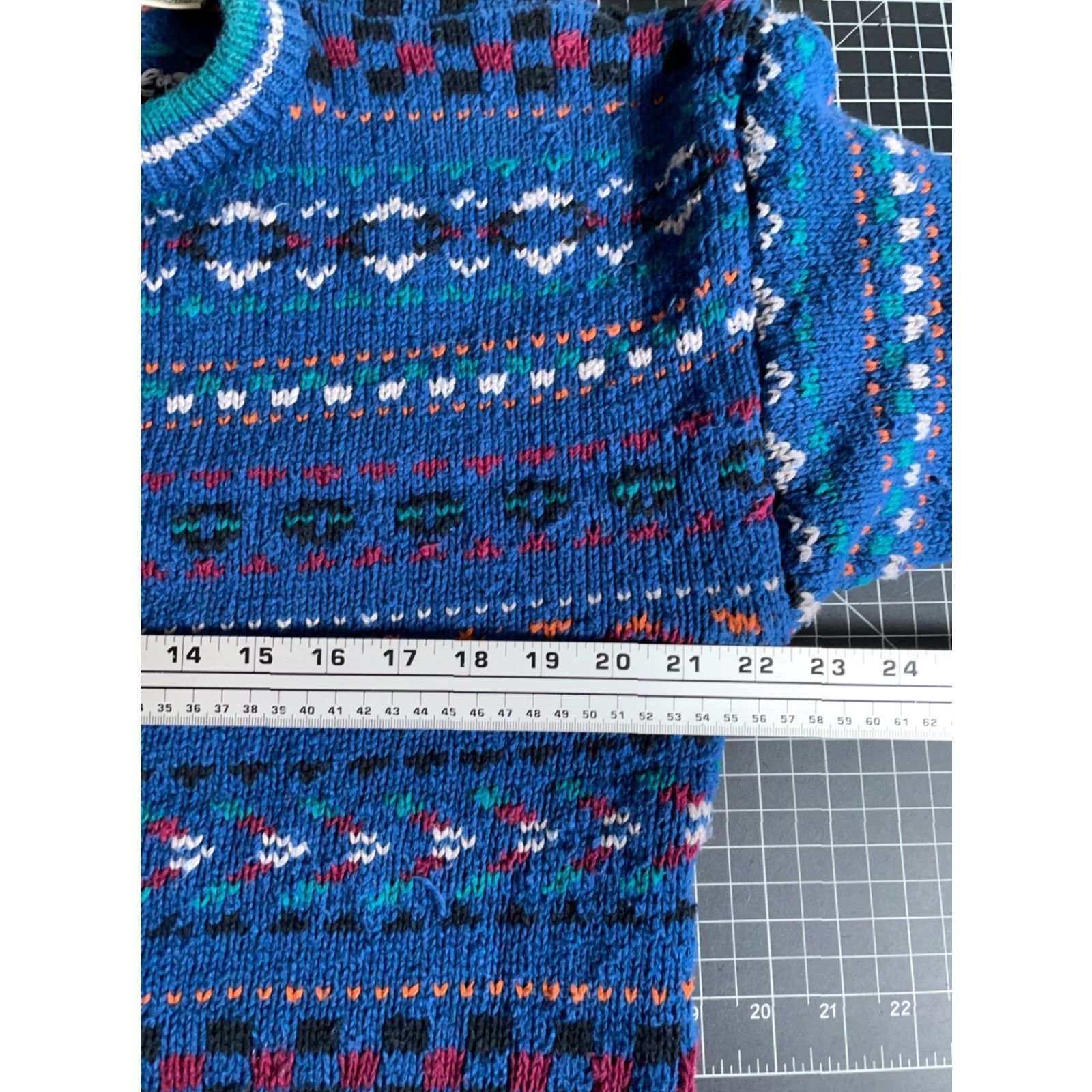 Vintage VINTAGE Boundary Waters 90s Fair Isle Pattern Sweater Women's XL Blue Chunky-Knit Crew Neck Pullover Size XL / US 12-14 / IT 48-50 - 5 Thumbnail