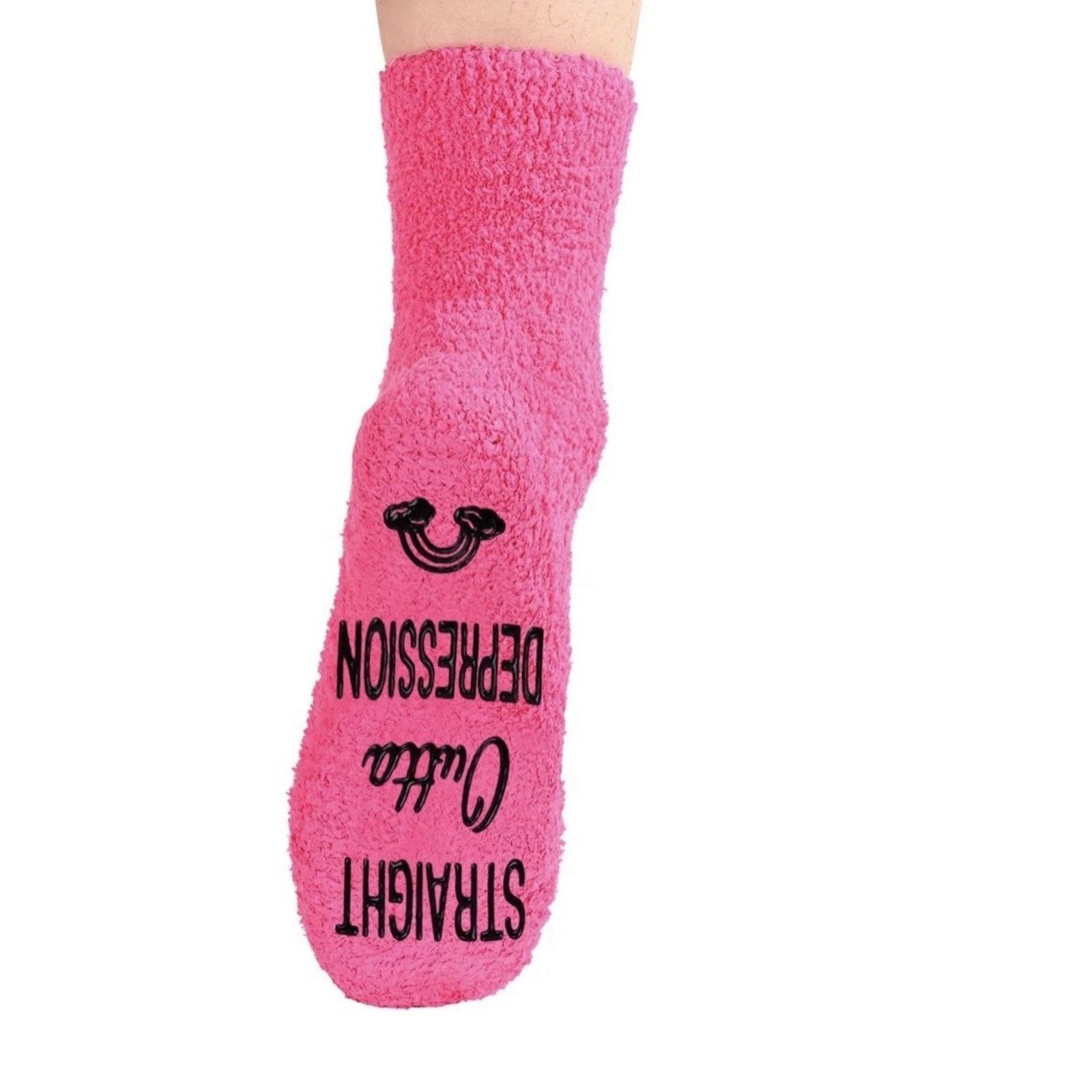 Happy Socks HAPPYPOP Fuzzy Socks “Straight Outta Depression” Women 7–14 Size ONE SIZE - 3 Thumbnail