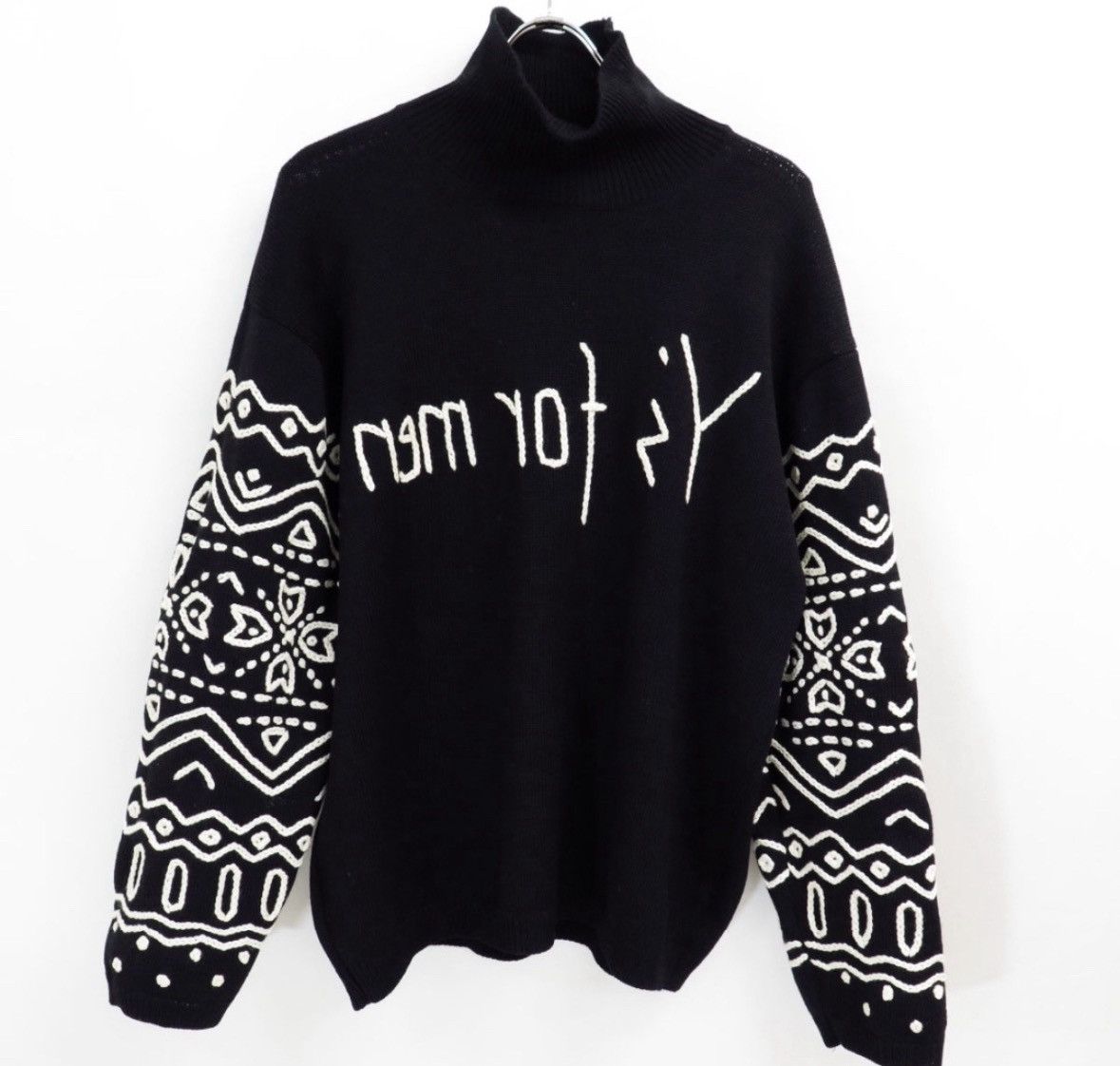 Yohji Yamamoto Y's for men Logo Embroidered Reversible Wool Knit Sweater Size US L / EU 52-54 / 3 - 5 Thumbnail