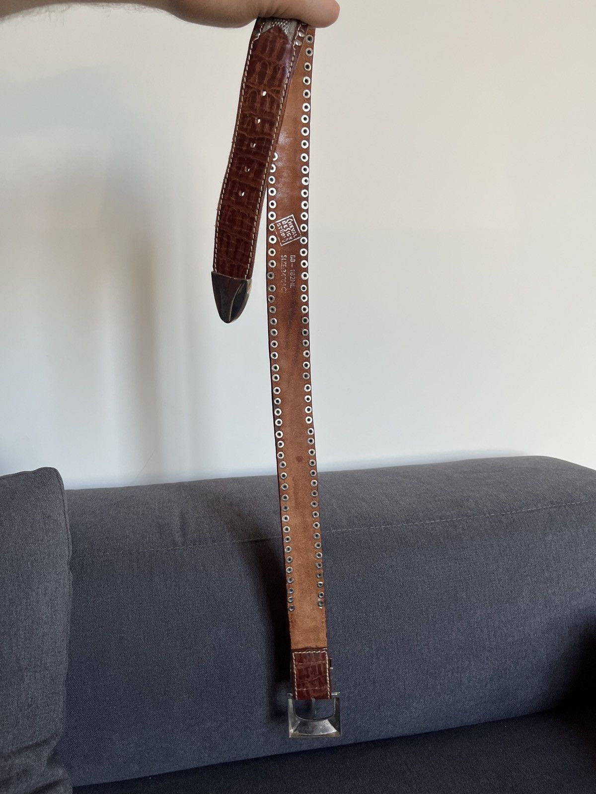Cowboy Equipment Cheval Design Studio Super Heavy Leather Metallic Belt Size ONE SIZE - 21 Thumbnail
