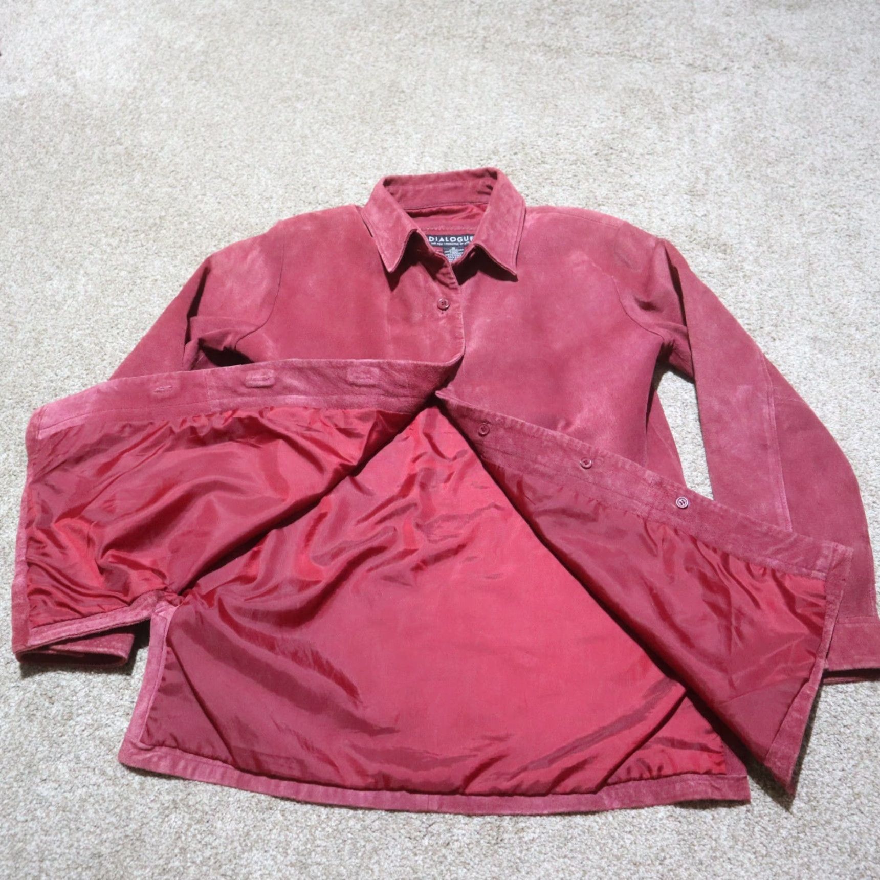 Vintage Dialogue Leather Jacket Women's Size S Red Button Up Small Real Leather jacket Clothing Womens Size S / US 4 / IT 40 - 4 Thumbnail