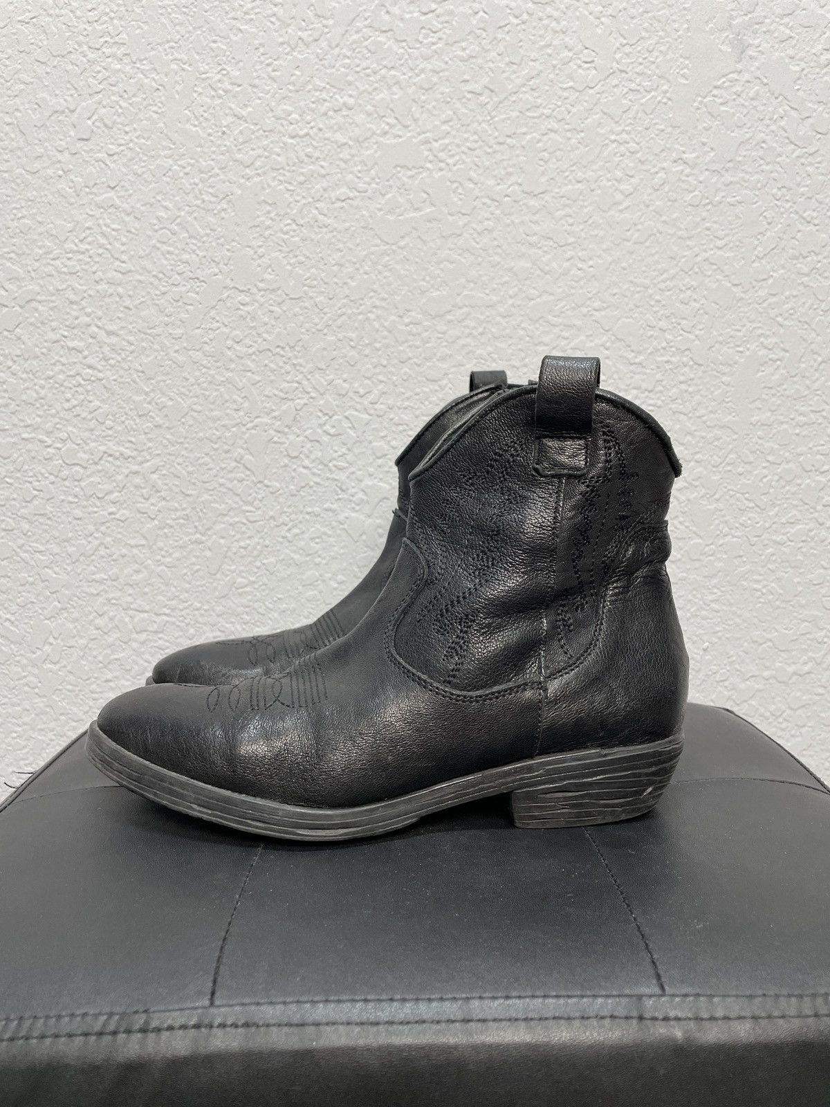 If Six Was Nine Vintage 90s Leather Biker Cowboy Boots Western shoes AS98 Size US 8 / IT 38 - 5 Thumbnail