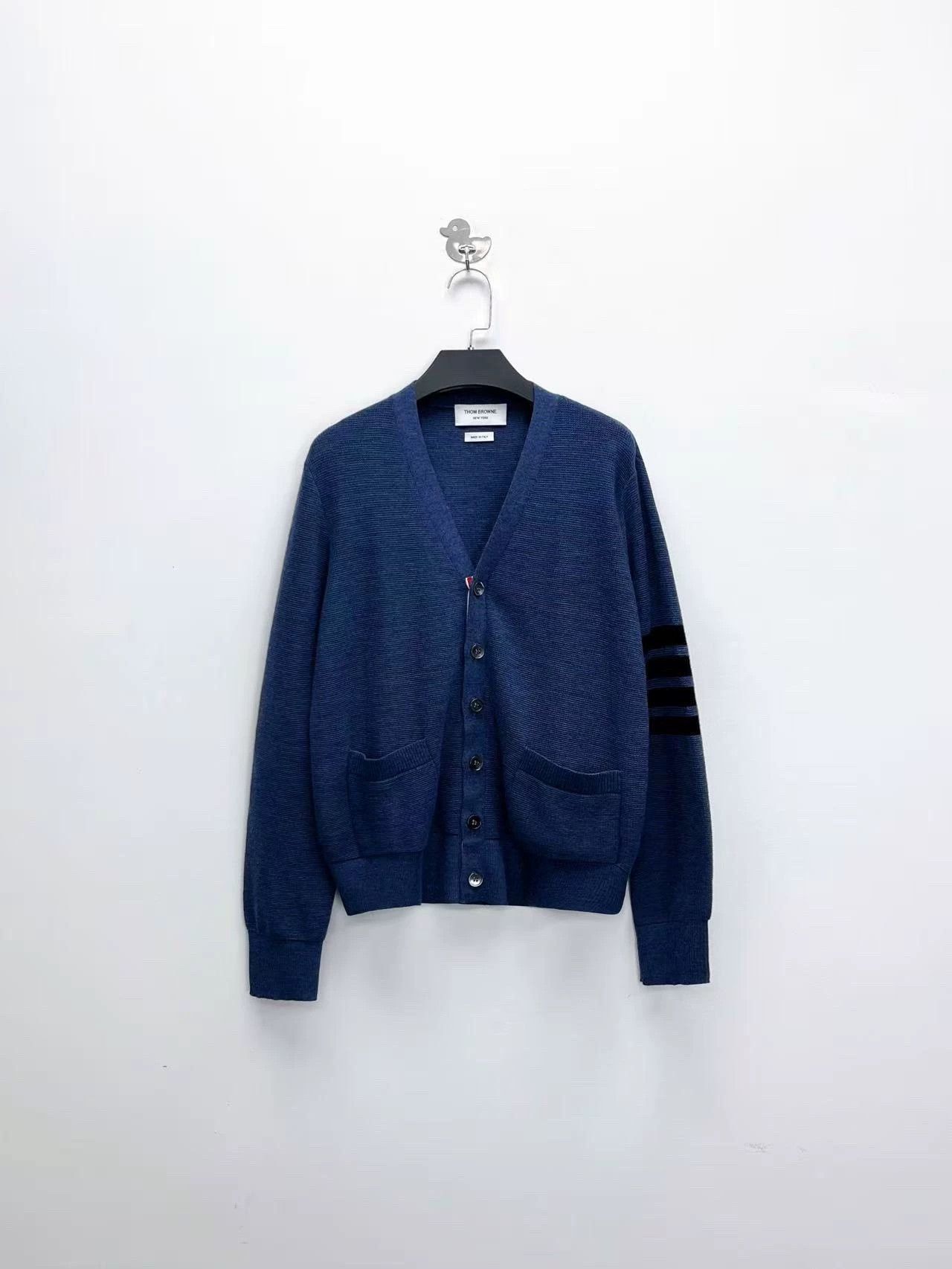 Thom Browne thom browne blue black striped cardigan sweater Size US M / EU 48-50 / 2 - 1 Thumbnail