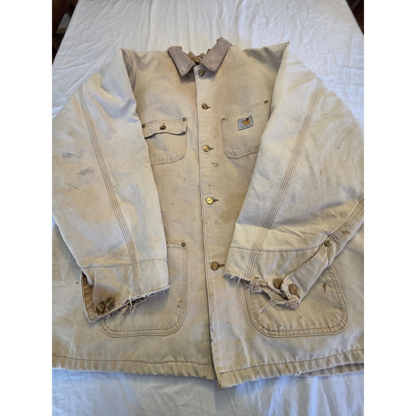 vintage Carhartt blanket-lined duck canvas chore coat