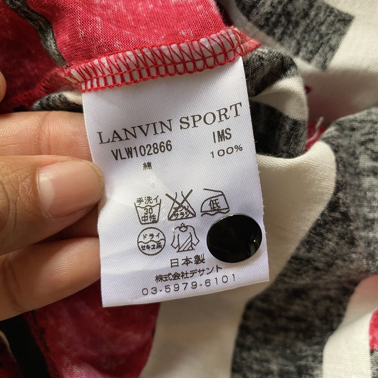 Lanvin LANVIN Red Floral Block Print Blouse with Button Neck Size XS / US 0-2 / IT 36-38 - 9 Thumbnail