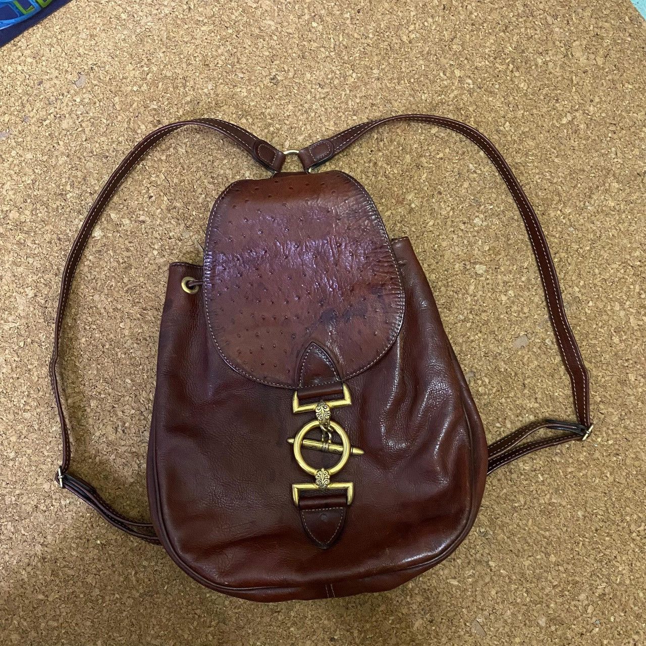 Handmade Texier Vintage Leather Backpack w/ Matching Mini Pouch — Size ONE SIZE - 1 Thumbnail