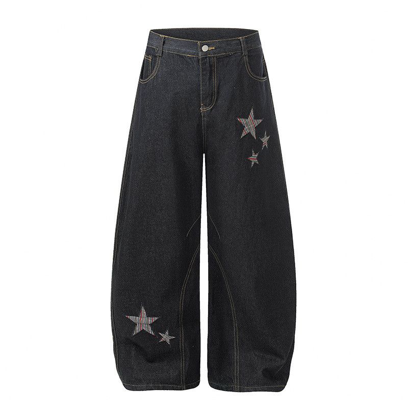 Jean American retro star embroidered curved jeans for men Size US 32 / EU 48 - 1 Thumbnail