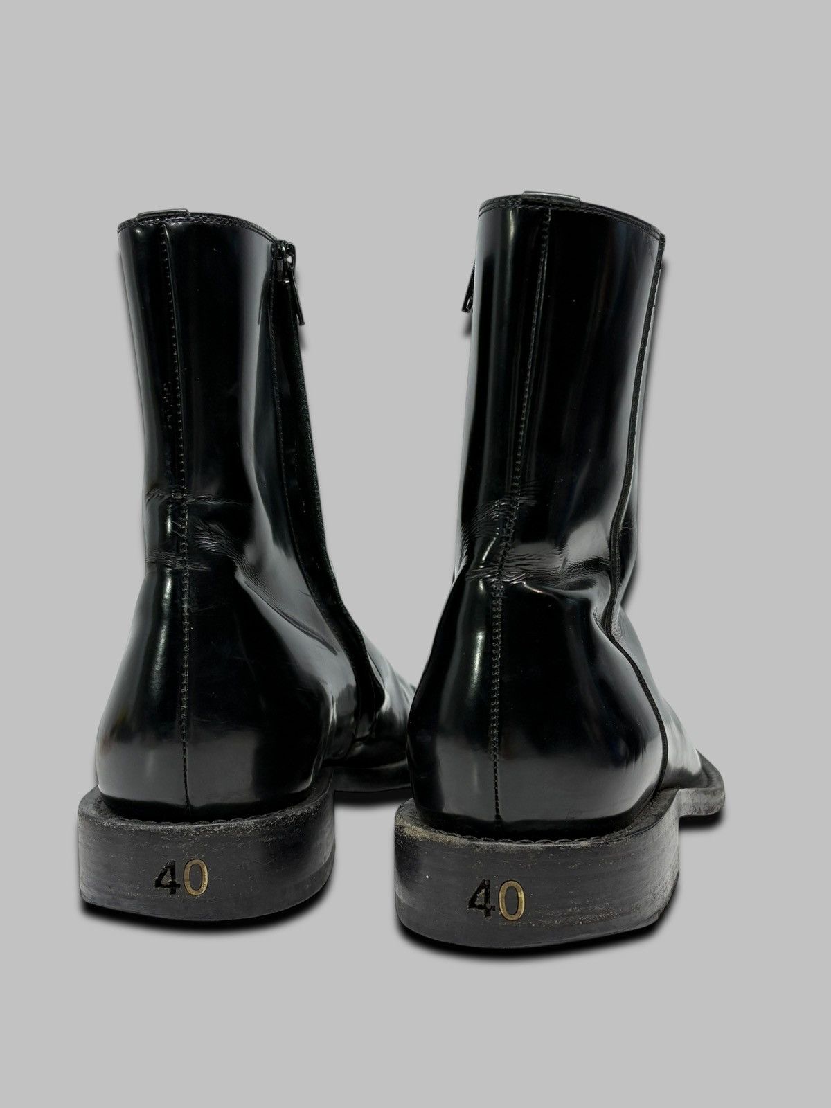 Balenciaga Patent Leather Square Toe Balenciaga Boots Size US 7 / EU 40 - 3 Thumbnail