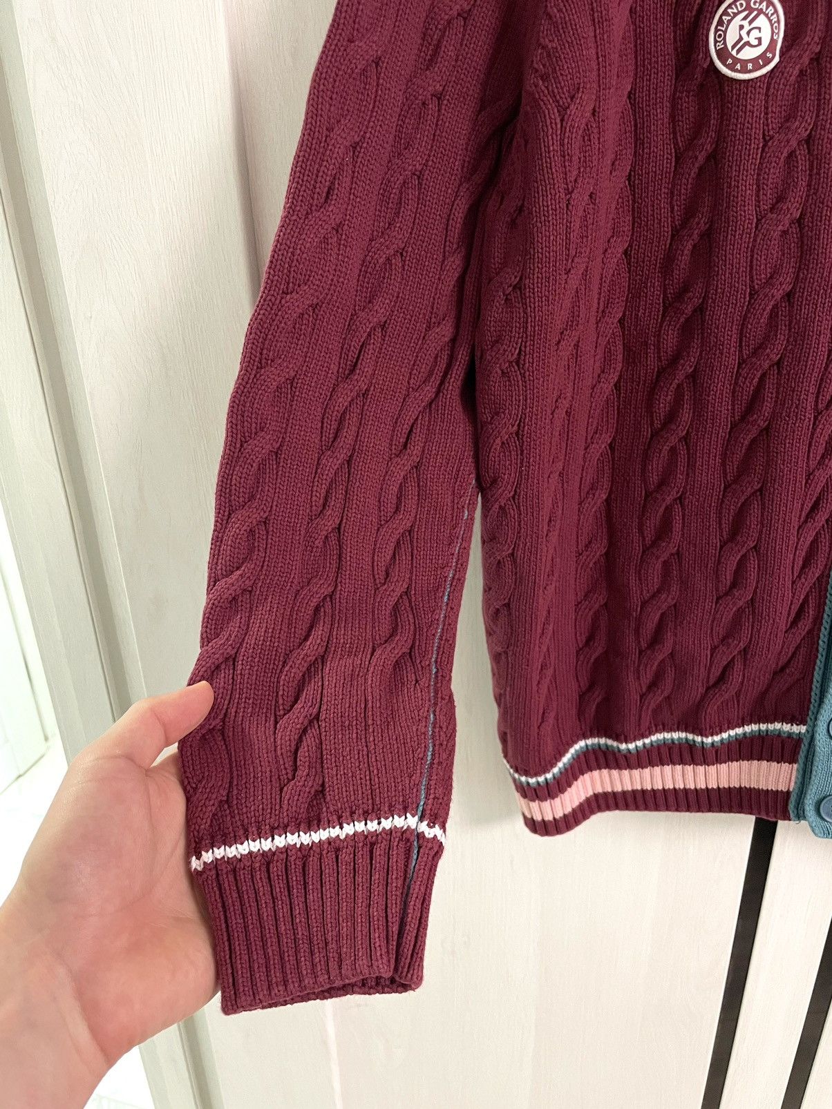 Lacoste Lacoste Roland Garros Tennis Cable Knit Sweater Cardigan Size US XXL / EU 58 / 5 - 6 Thumbnail