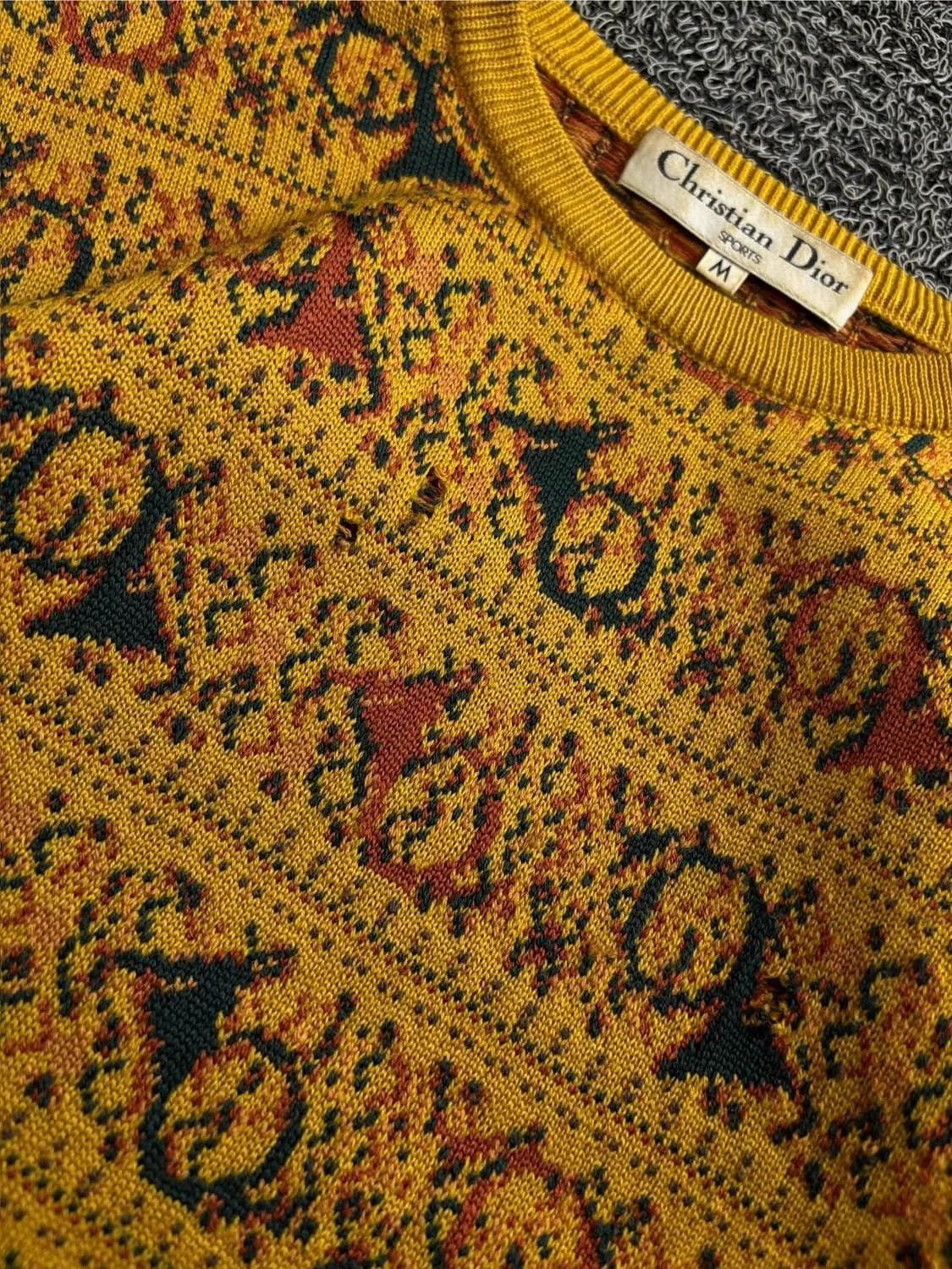 Christian Dior Monsieur Dior Vintage Unique Tudor Rose Unisex Knit Sweater Size M / US 6-8 / IT 42-44 - 4 Thumbnail