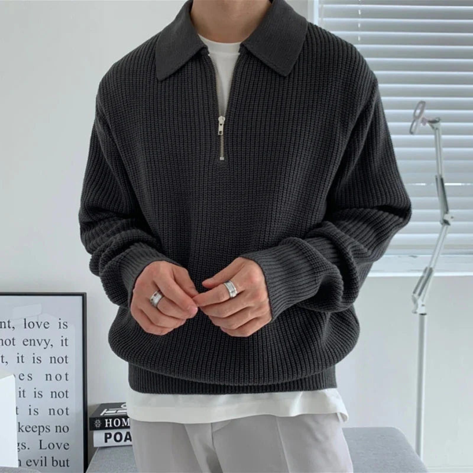 Vintage 1/4 Zip Rib Sweater Size US M / EU 48-50 / 2 - 1 Preview