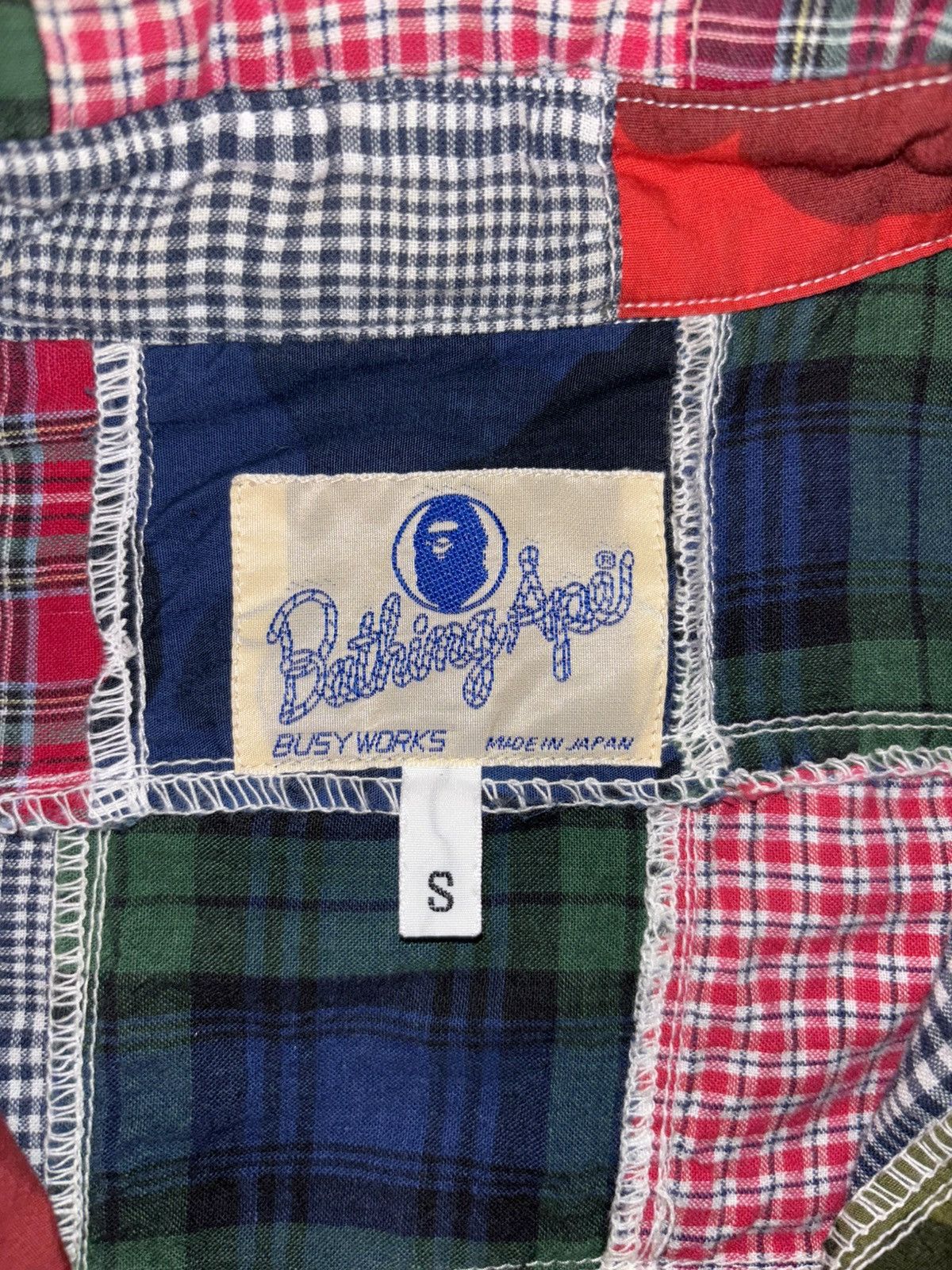 Bape Rare Vintage Nigo Era Camo Plaid Patchwork Button Up Shirt Size US S / EU 44-46 / 1 - 2 Thumbnail