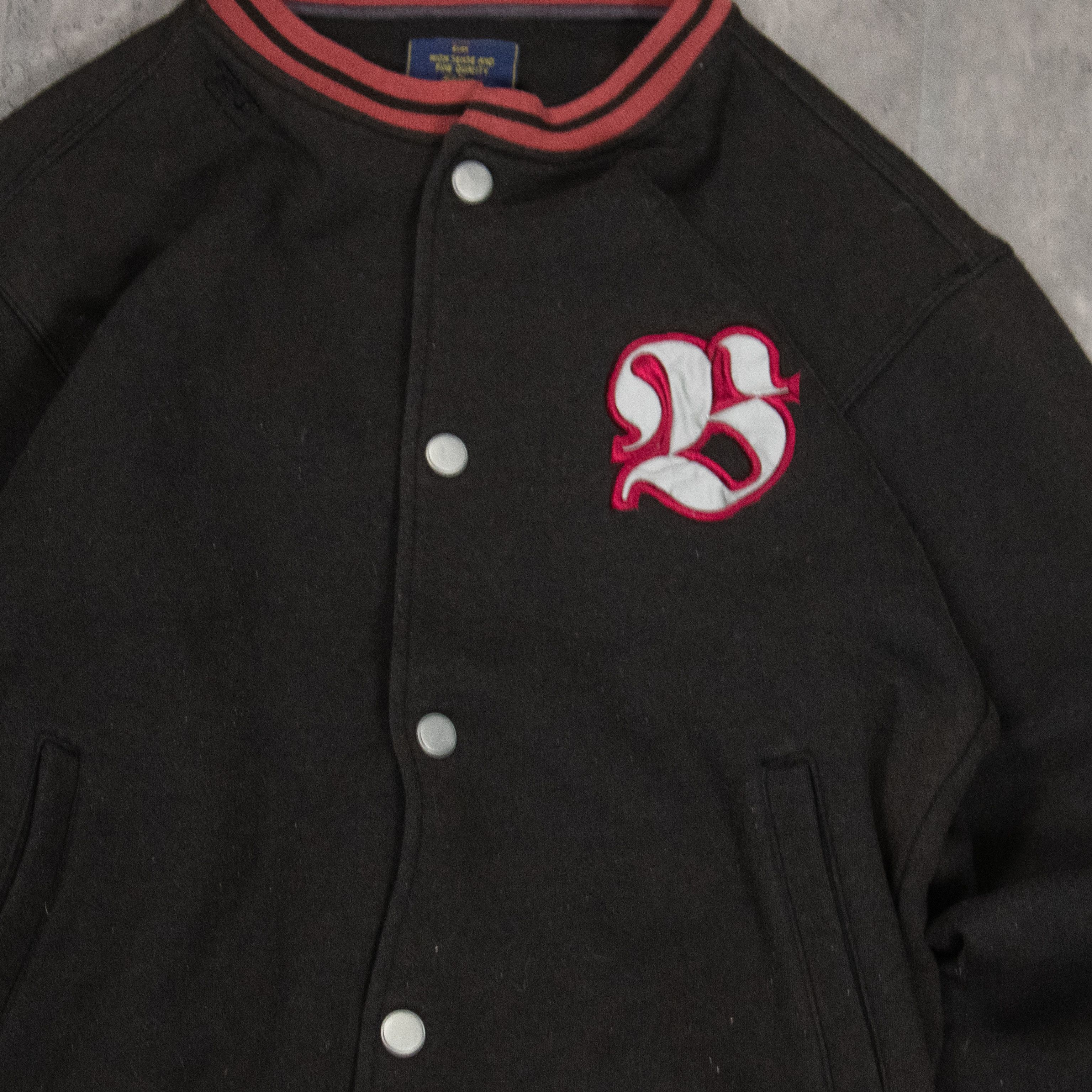Japanese Brand Y2K 2000's Hill Sports Faded Black Bomber Cardigan Sweater Size US M / EU 48-50 / 2 - 6 Thumbnail