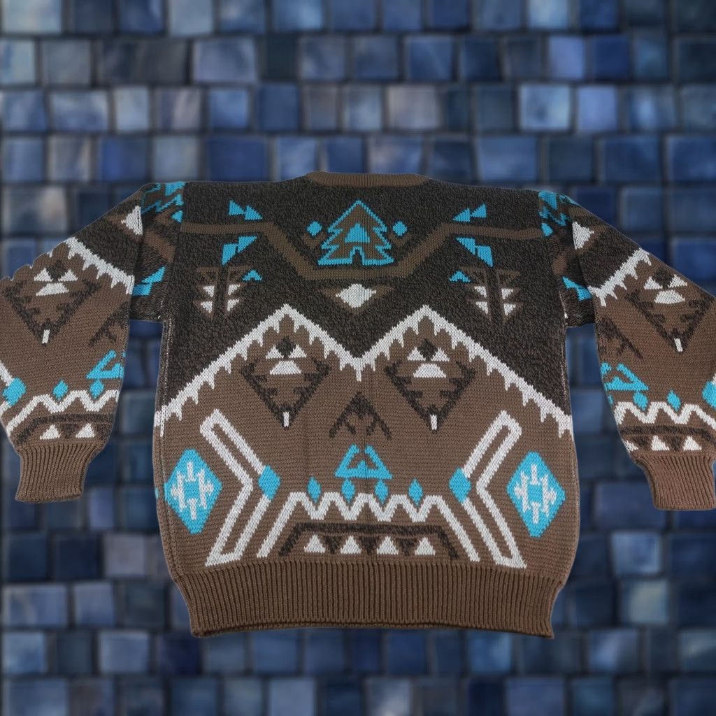 Bugle Boy VINTAGE Bugle Boy Sweater Mens XL Brown Aztec Western Geometric Southwest 80s Size US XL / EU 56 / 4 - 1 Thumbnail