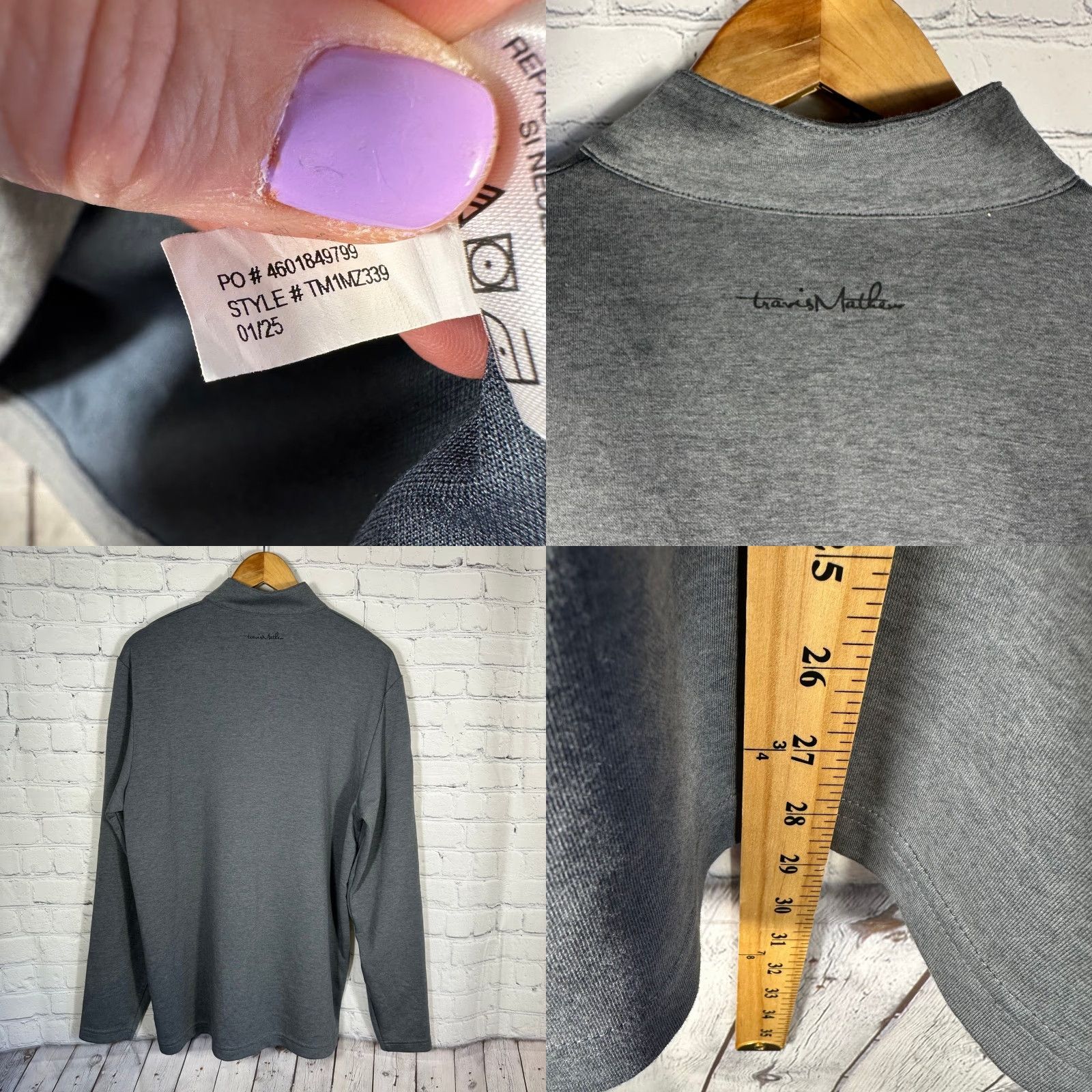 TravisMathew TravisMathew Mens Quarter Zip Pullover Gray MSA M.C. Dean Logo Large Size US L / EU 52-54 / 3 - 8 Thumbnail