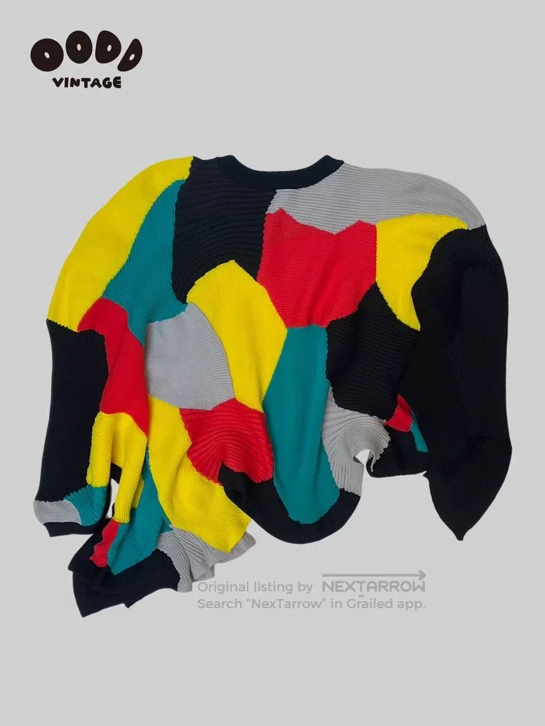 Issey Miyake Issey Miyake Multi Color Rib Ruffle Knit Top Size M / US 6-8 / IT 42-44 - 2 Thumbnail