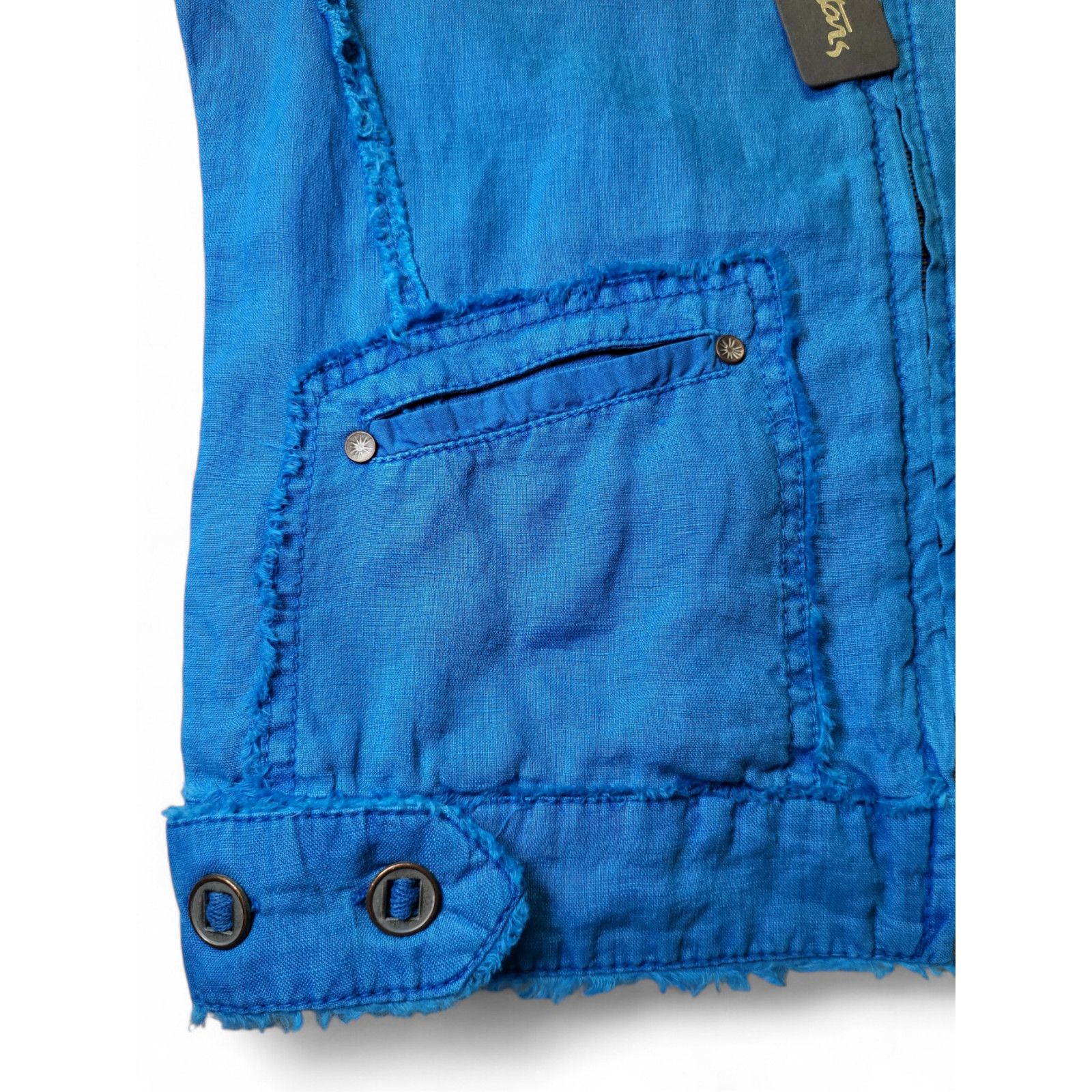 Michael Stars NWT MICHAEL STARS Cropped Moto 100% Linen Jacket Blue XS Size XS / US 0-2 / IT 36-38 - 8 Thumbnail
