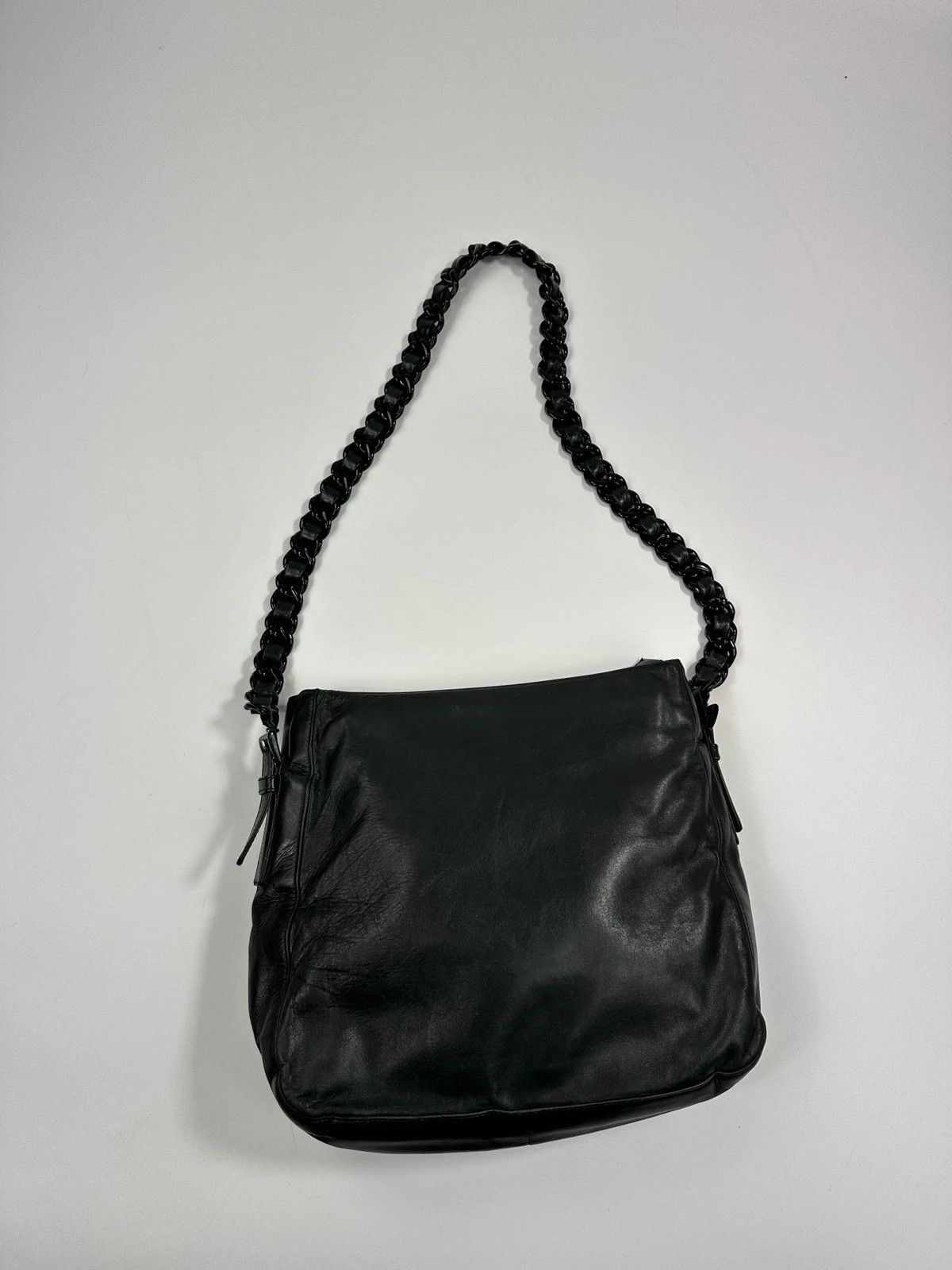 Prada Prada Milano SS99 Black Leather Chains Straps ShoulderBag Size ONE SIZE - 4 Thumbnail
