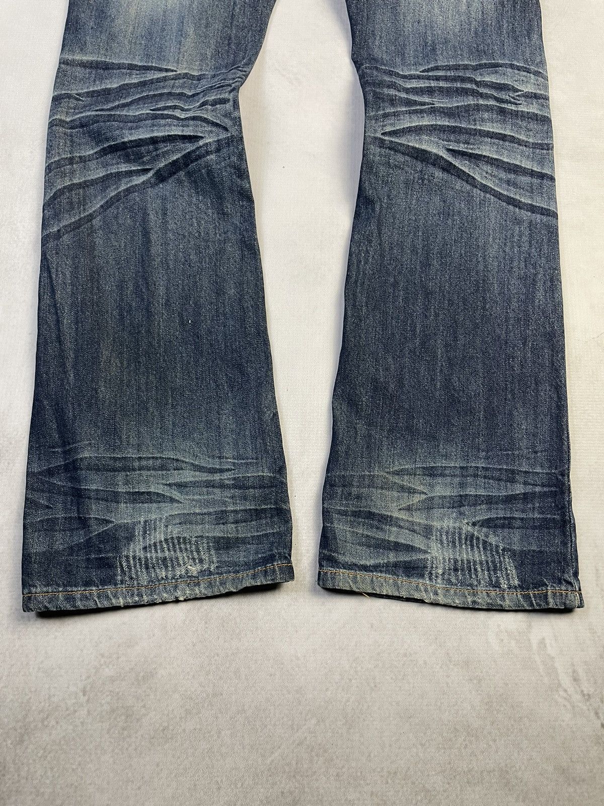 If Six Was Nine Made in Heaven 🇯🇵 Flare Distressed Sashiko Repair Style Jeans Size US 30 / EU 46 - 12 Thumbnail