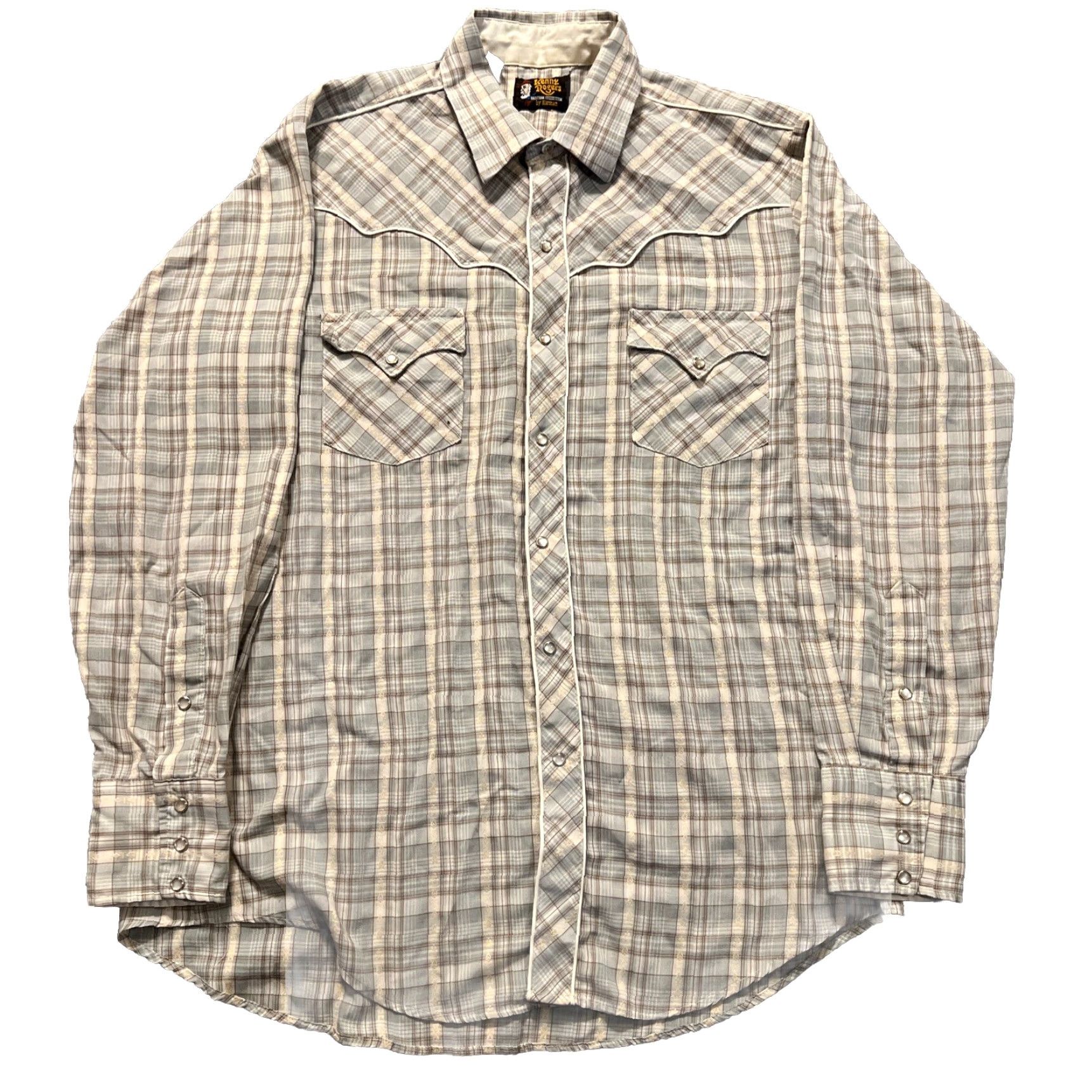 Armani VINTAGE Kenny Rogers Western Shirt Mens M Plaid Red Karman Pearl Snap Button-Up Collection Western Casual Size US M / EU 48-50 / 2 - 2 Thumbnail