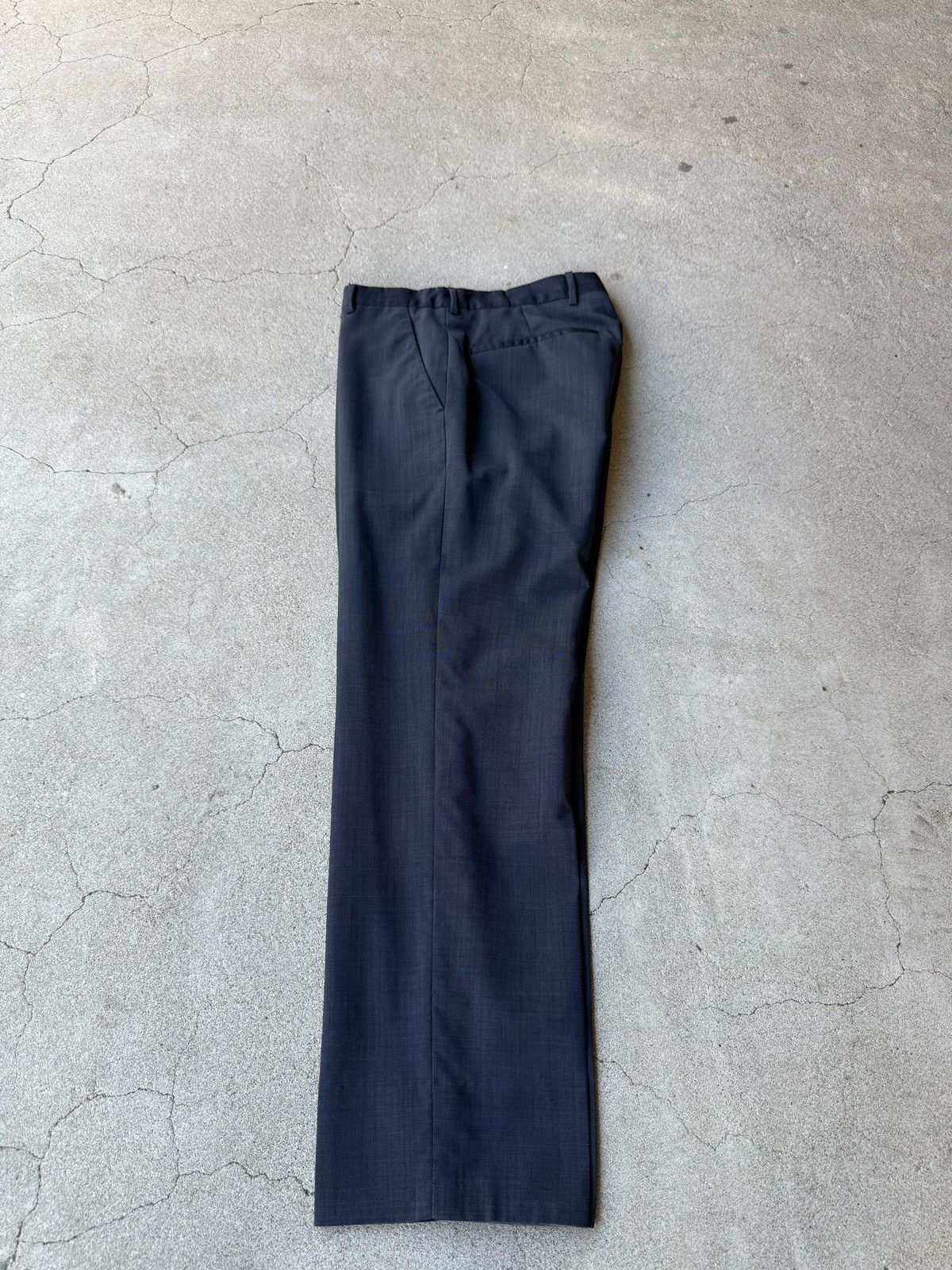 PRADA / Navy Wool Wide Slacks / 09ss Prada 09ss Nylon Straight Pant