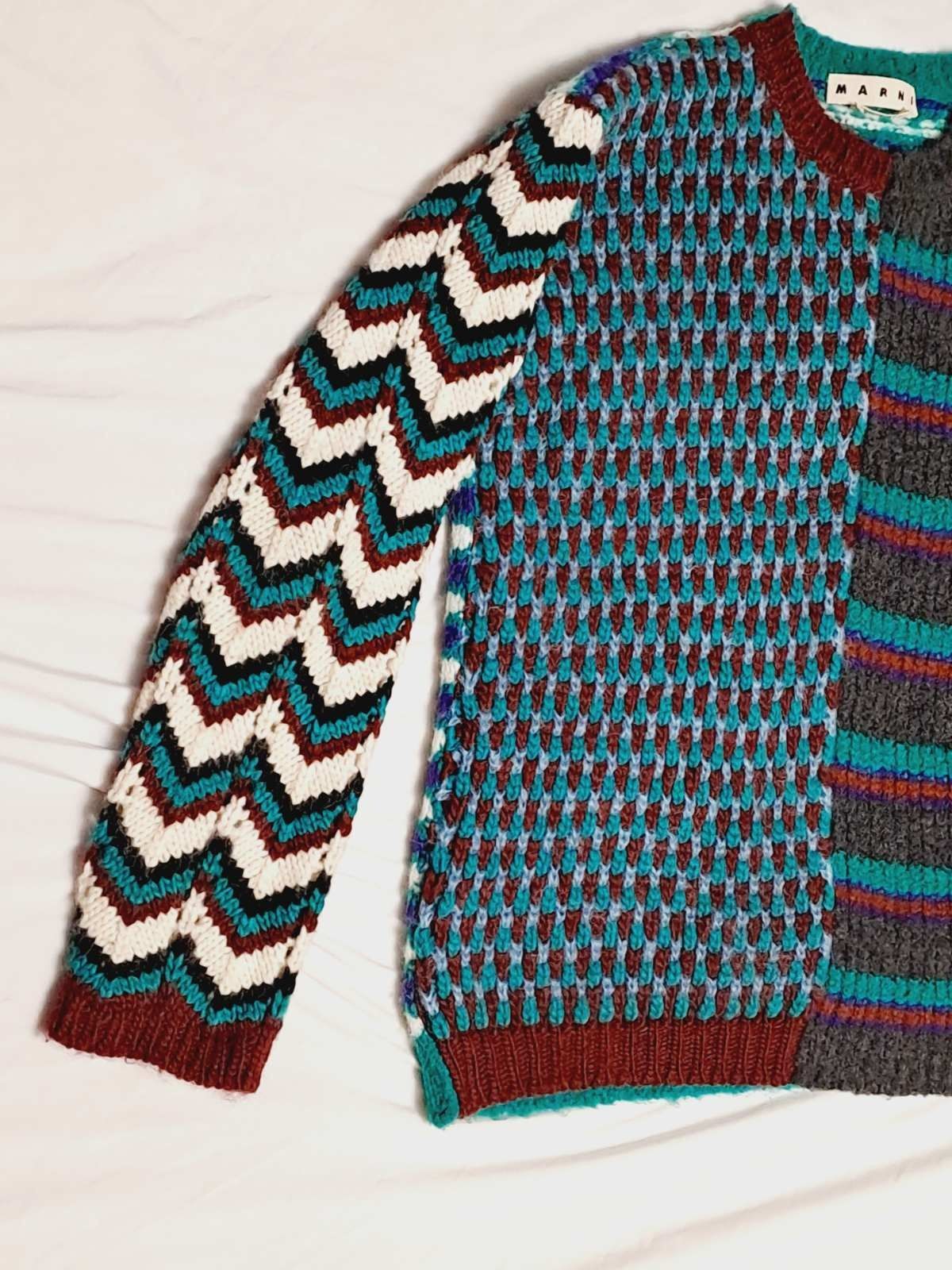 Marni Marni Alpaca Wool Sweater Patch Work Size US XL / EU 56 / 4 - 8 Thumbnail