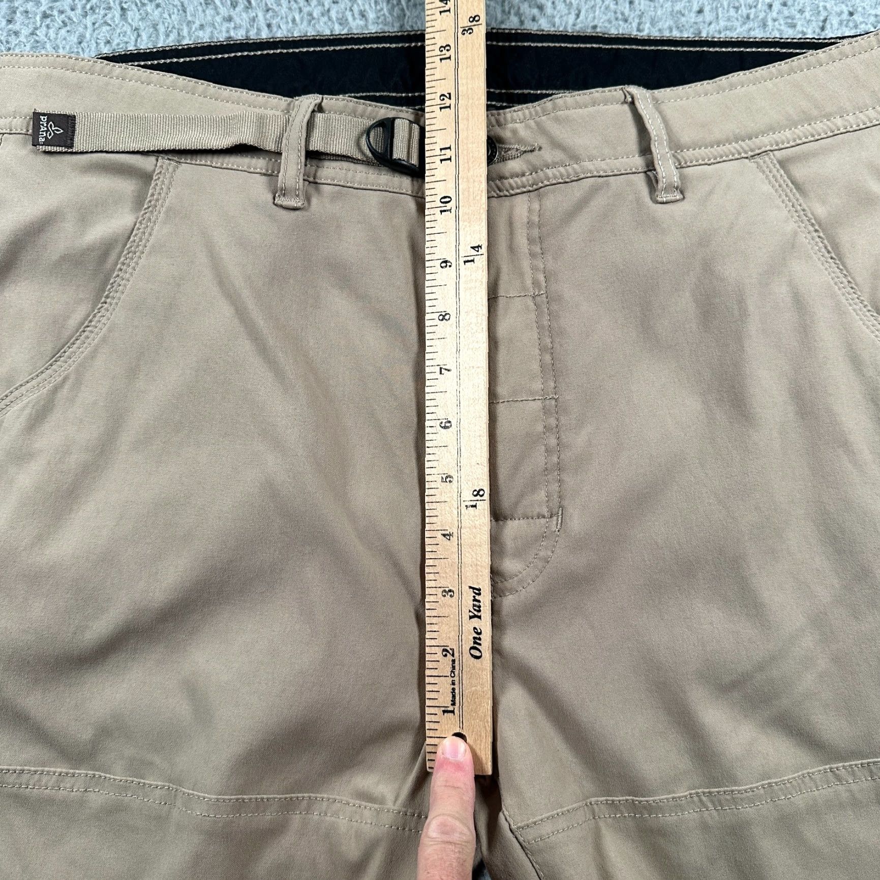 Prana prAna Cargo Pants Mens XLx30 Beige Straight Belted Nylon Hiking Outdoors Pants Mens Beige Cargo Belted Pockets Stretch Front Flat Belted Size US 36 / EU 52 - 7 Thumbnail