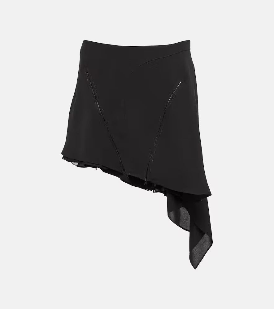 Mugler Asymmetric Black Zip Mini Skirt