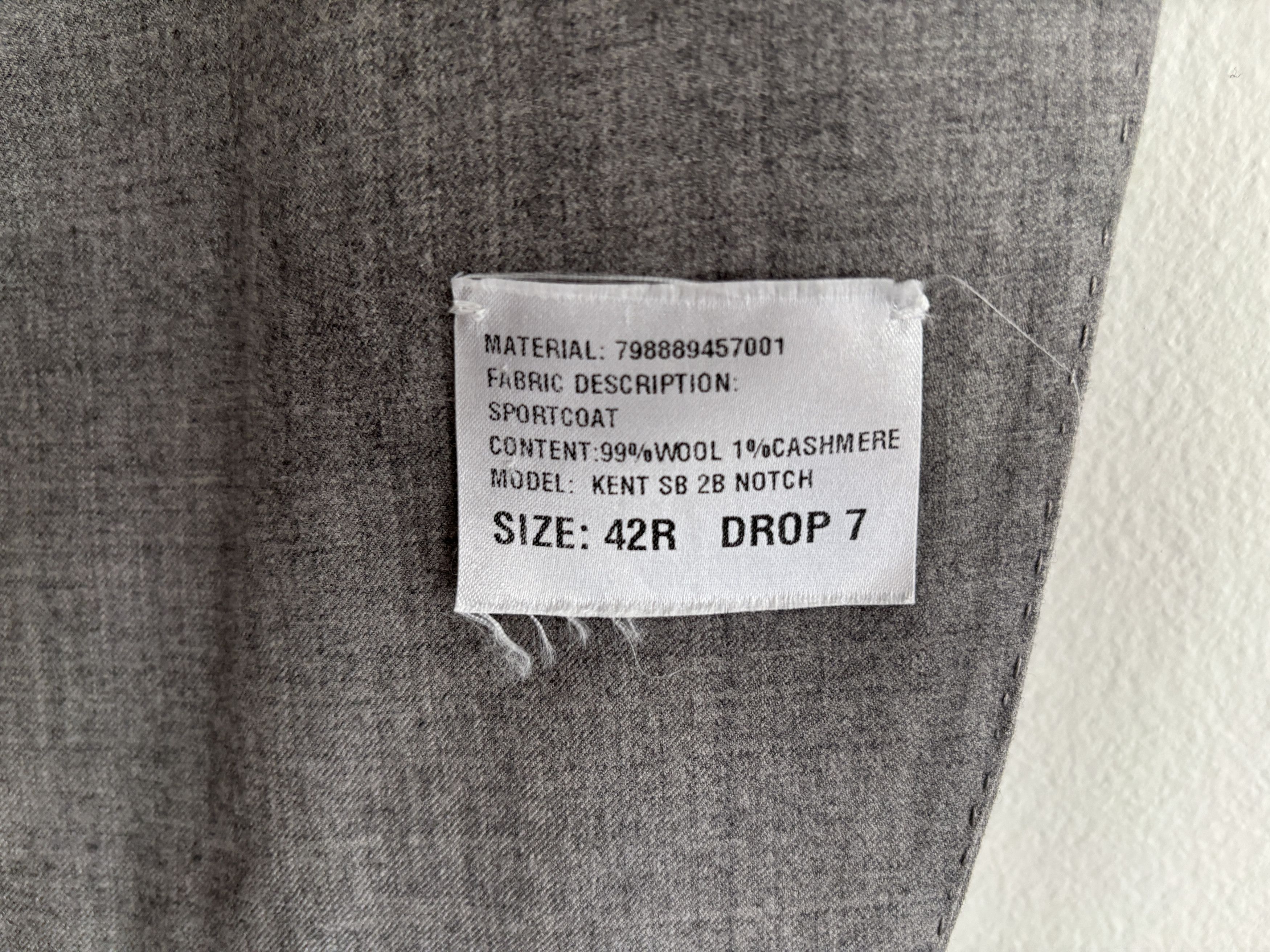 Ralph Lauren Purple Label $2900 NEW Grey Wool Unfinished Sport Coat / Blazer 40-42 Size 42R - 17 Thumbnail