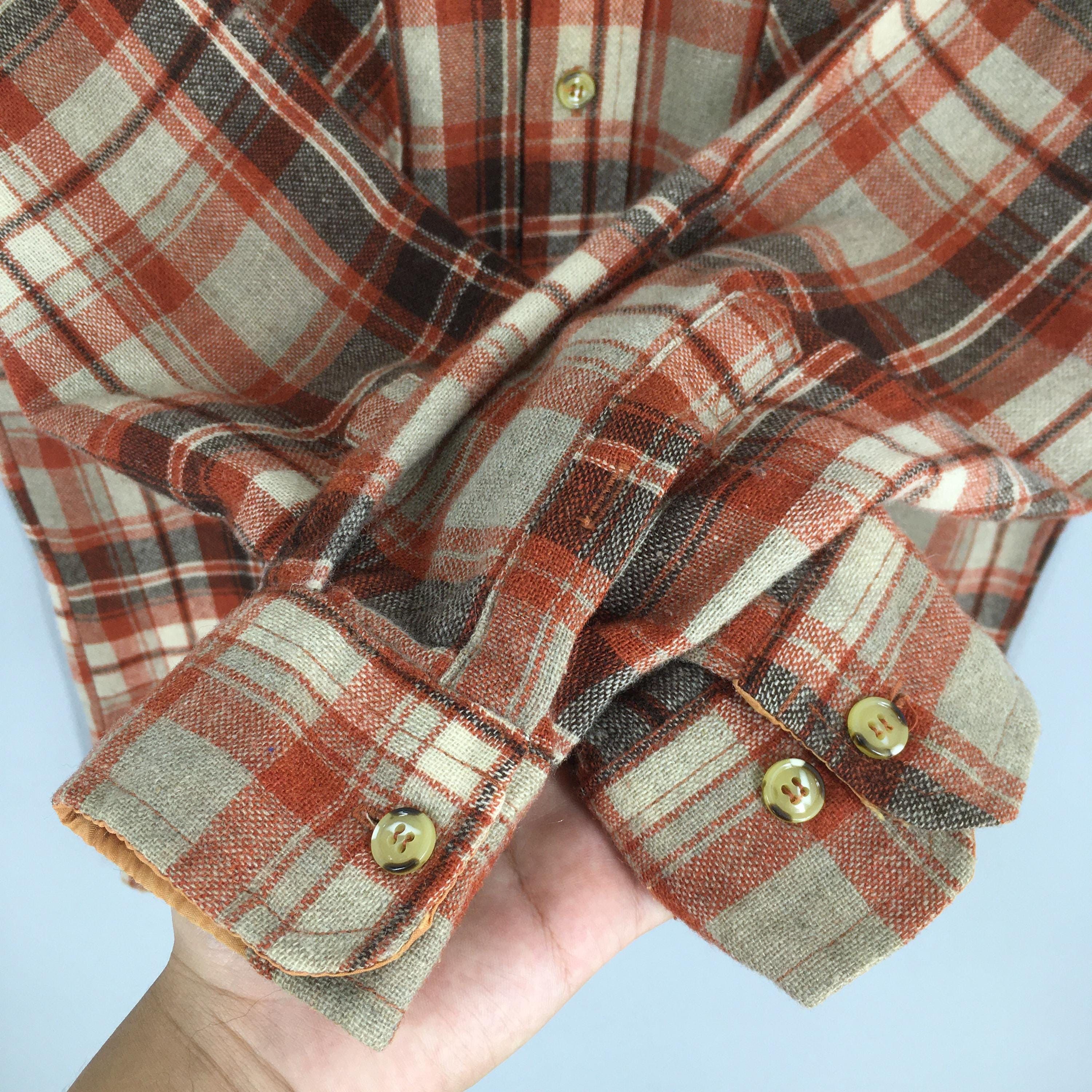 Flannel Vintage 1980s Plaid Shadow Tartan Checkered Shirt Small Size US S / EU 44-46 / 1 - 4 Thumbnail