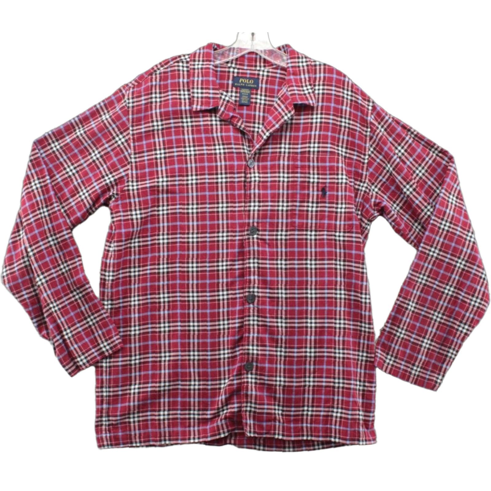 Polo Ralph Lauren Polo Ralph Lauren Pajama Top Mens Medium Red Plaid Button Up Cotton Sleepwear Night Shirt Regular 100% Cotton Size US M / EU 48-50 / 2 - 1 Thumbnail