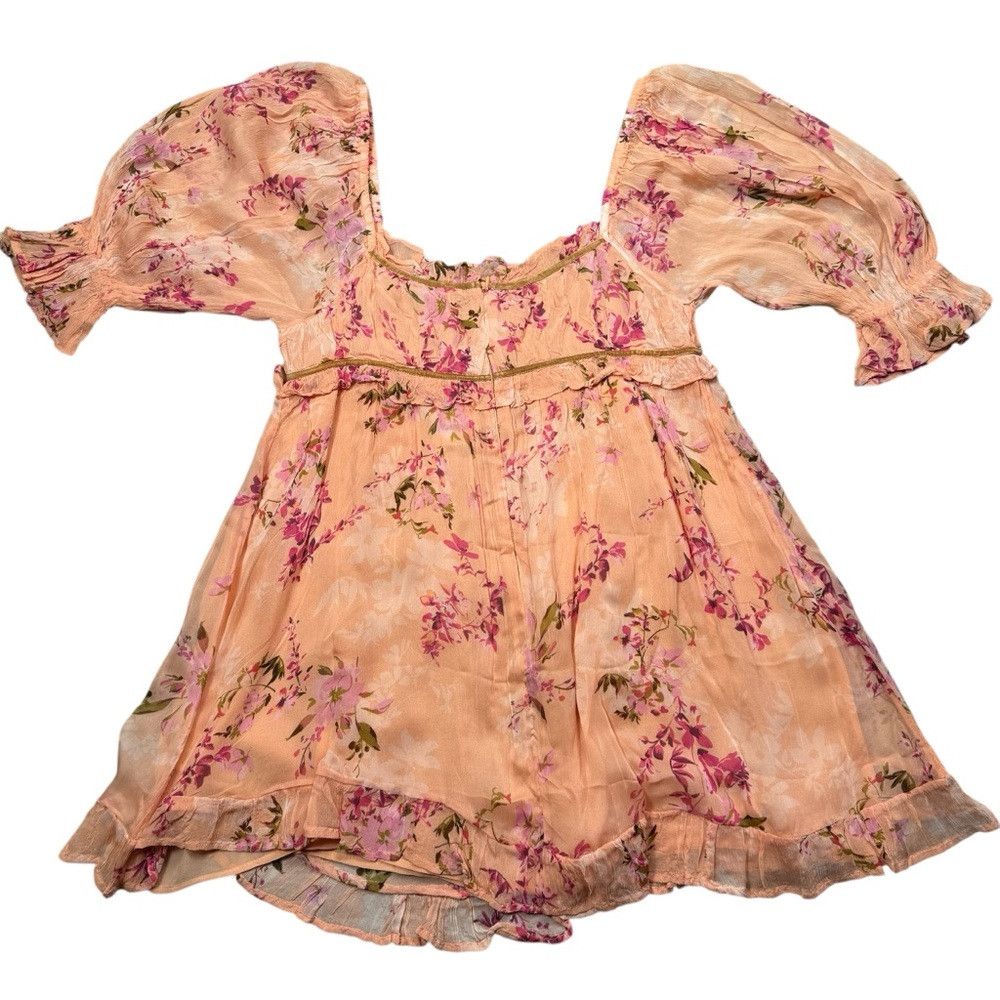 Free People NWT New $148 Free People Marney Mini Peach Combo Dress Size Size M / US 6-8 / IT 42-44 - 4 Thumbnail